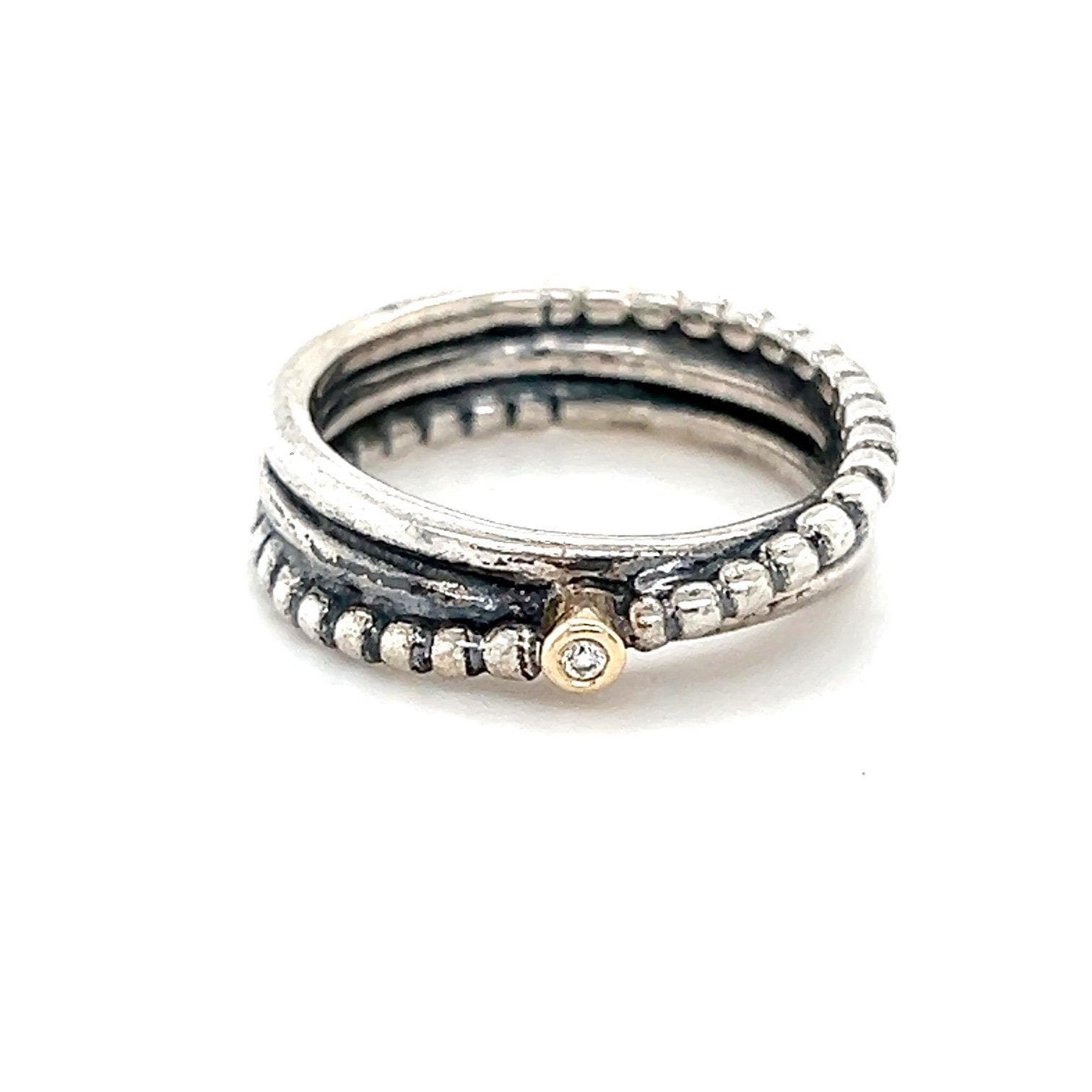 Pandora Two-Tone Crossover Diamond Ring