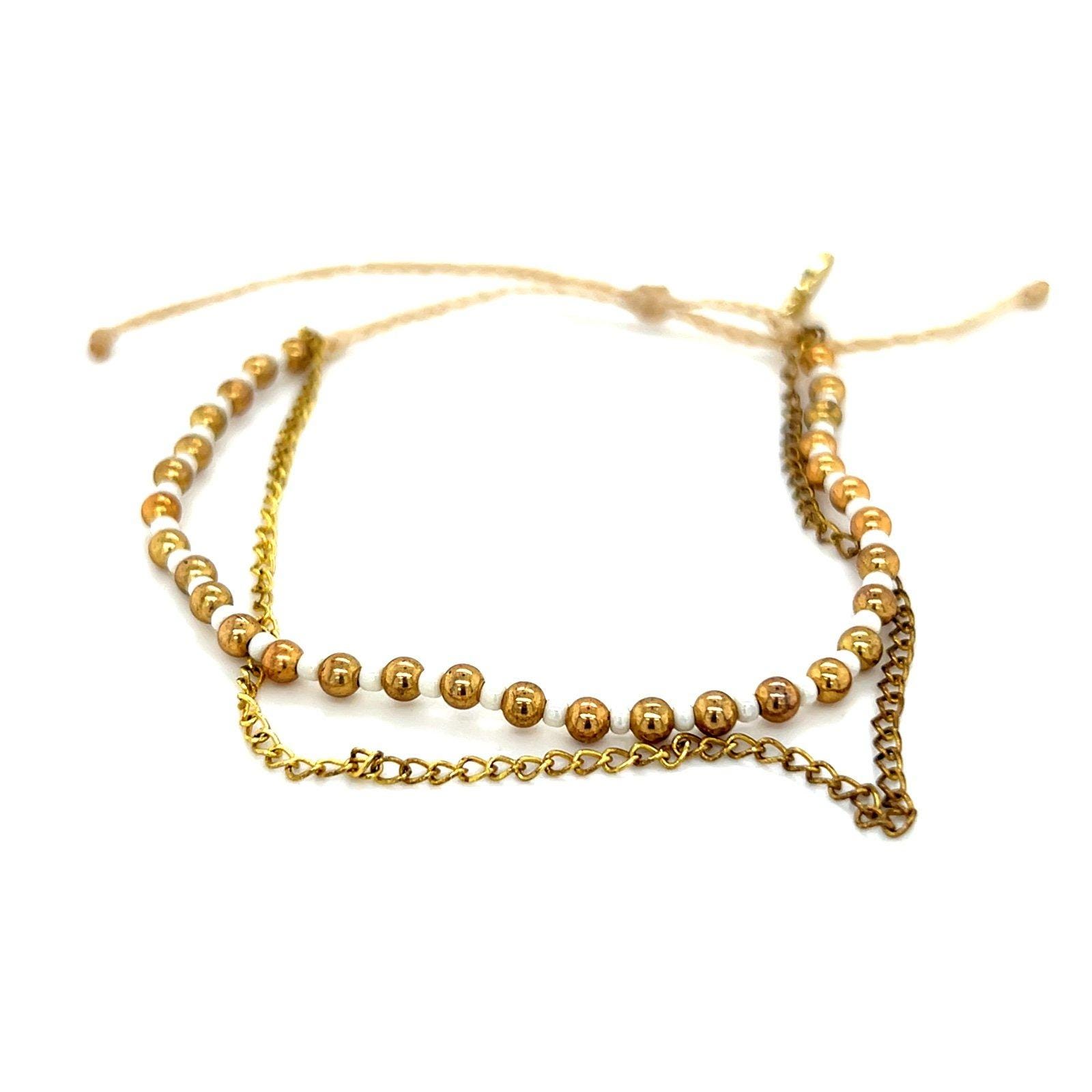 Pura Vida Chain & Bead Bracelet