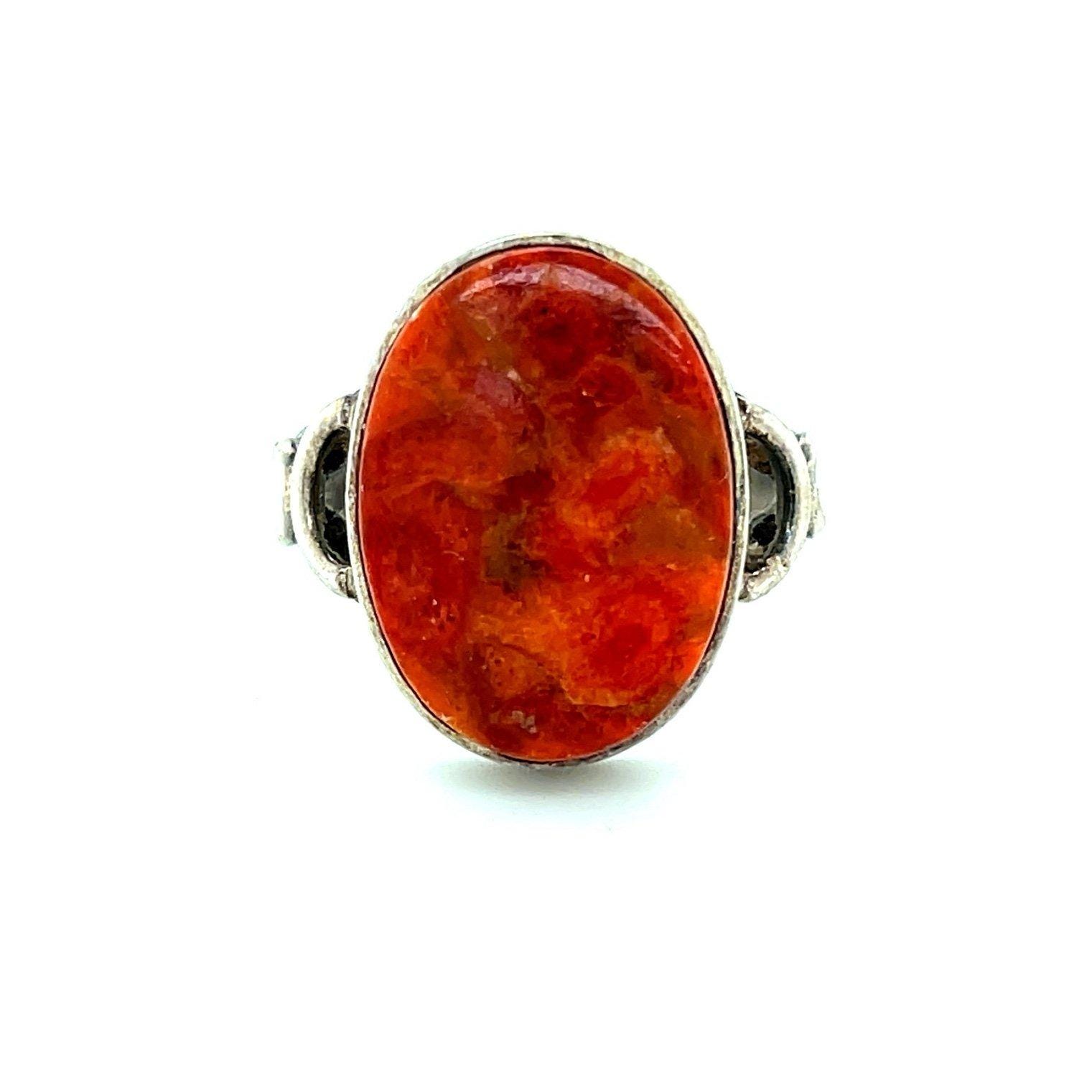Sterling Silver 925 Reddish Color Stone Ring