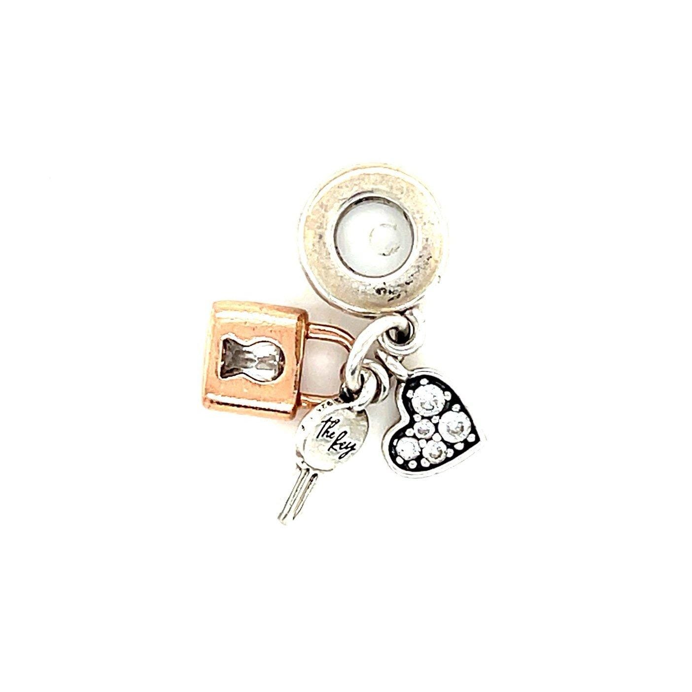 Pandora Two-Tone Cz Lock&Key Dangle Charm