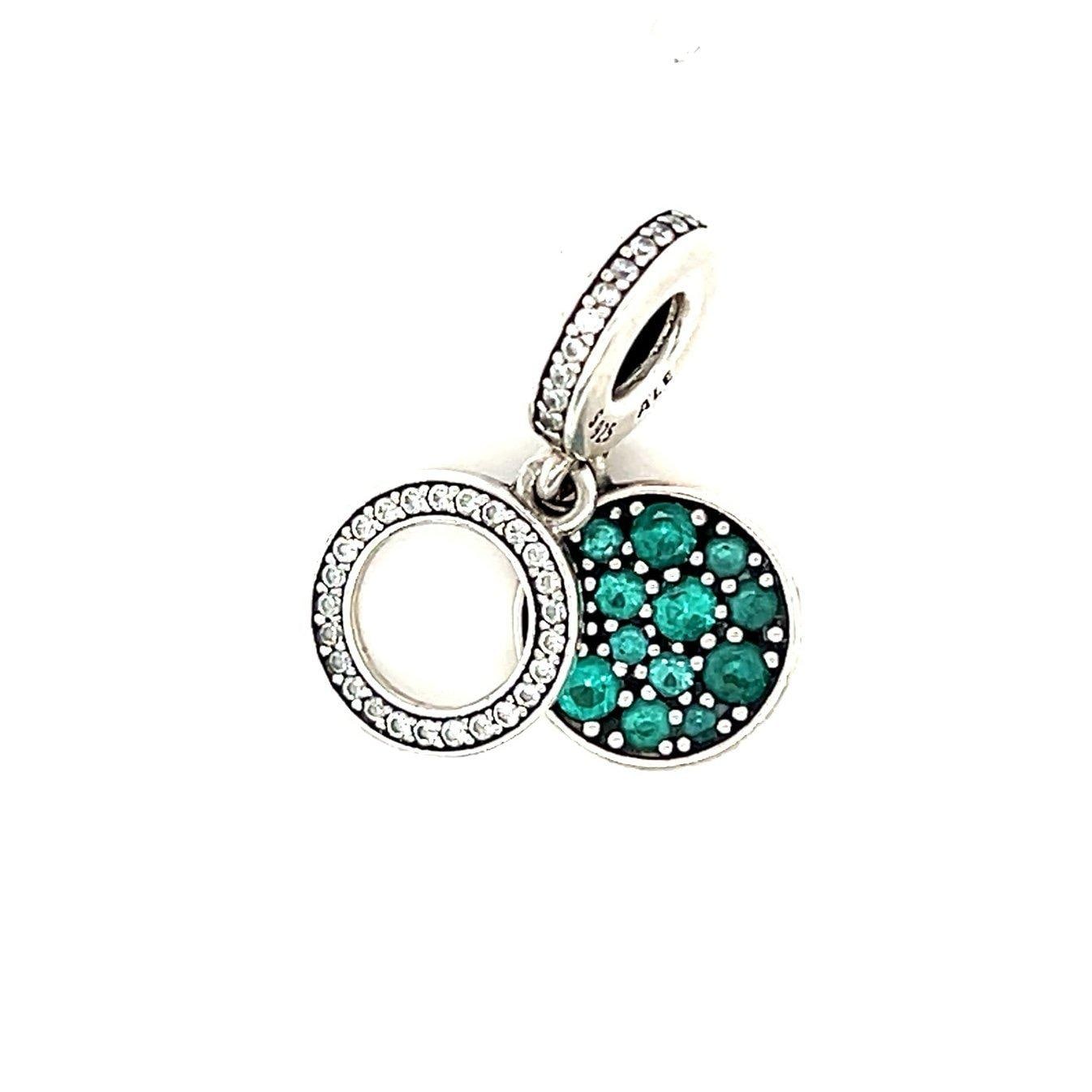Pandora Pave Green/White Cz Dangle Charm
