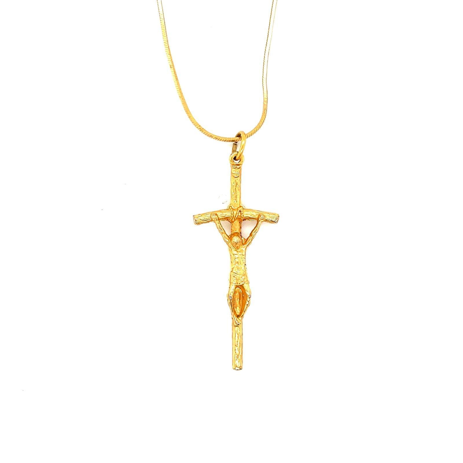 Gold Cross Pendant Necklace