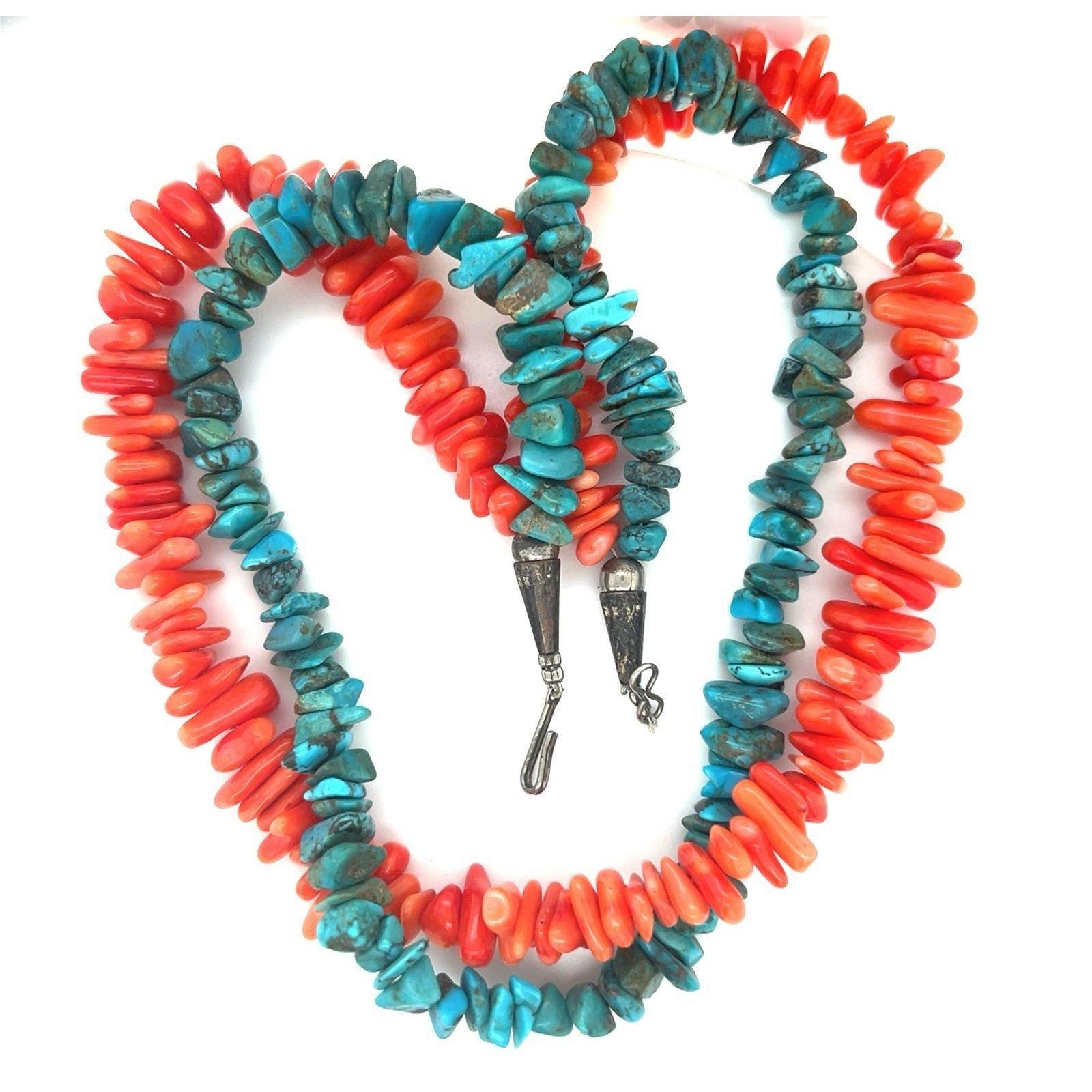Coral & Turquoise Double Necklace