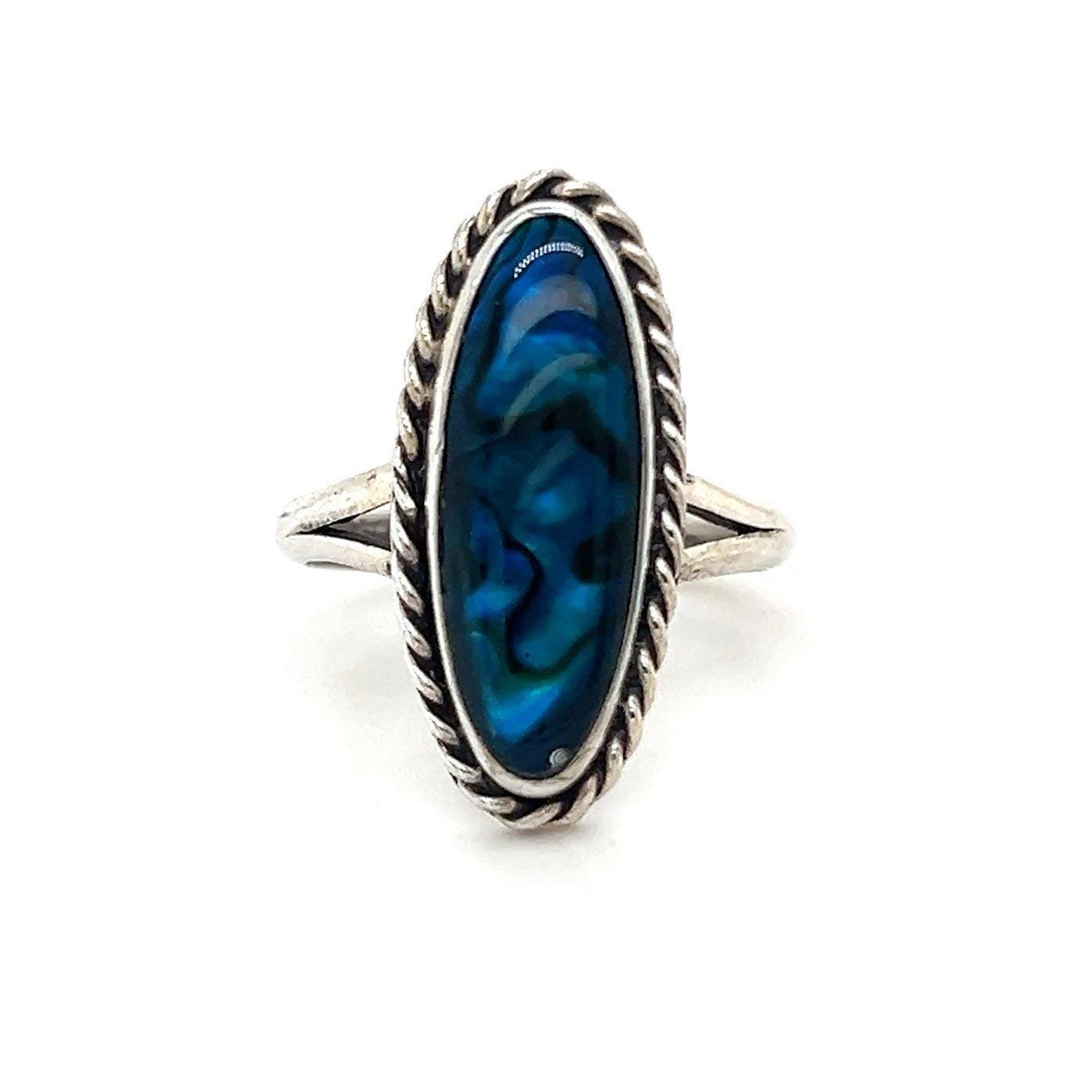 Sterling Silver Blue Abalone Ring