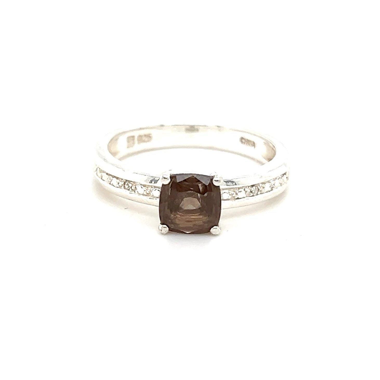 Silver 925 Smoky Quartz Ring
