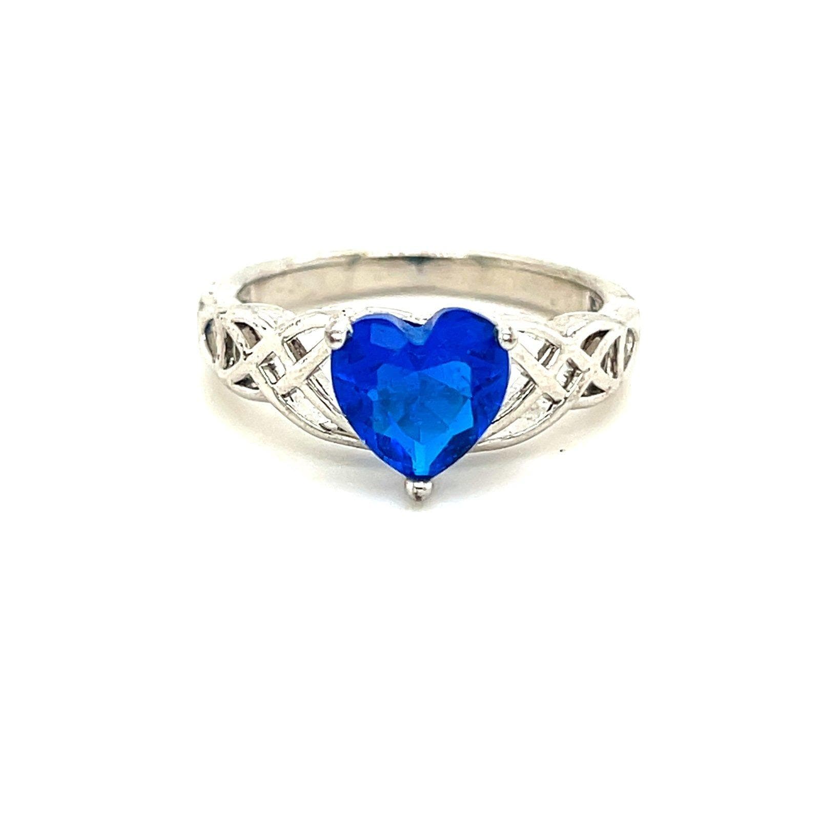 Vibrant Blue Heart Shaped Stone Ring