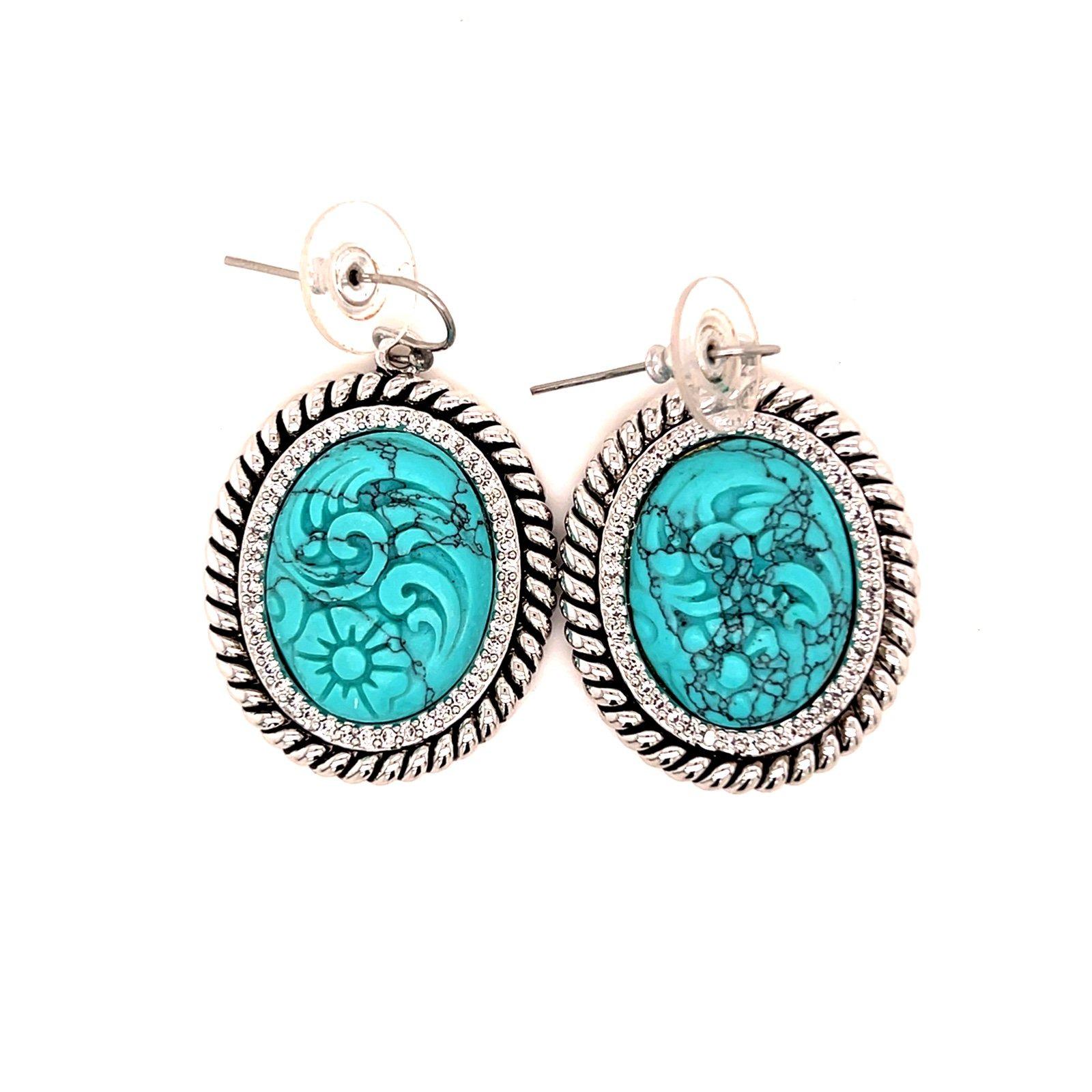 Faux Turquoise Colored Dangle Earrings