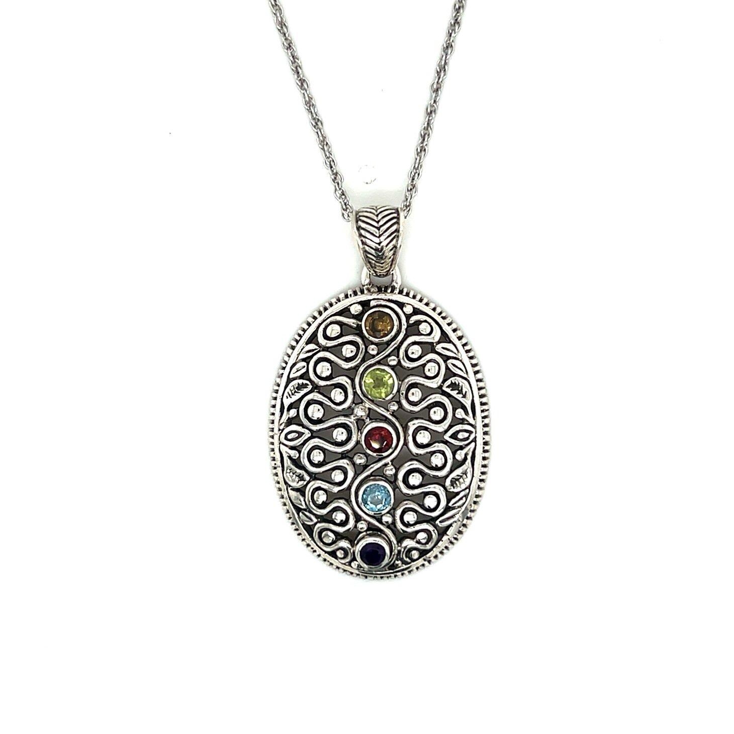Silver 925 Multistones Necklace