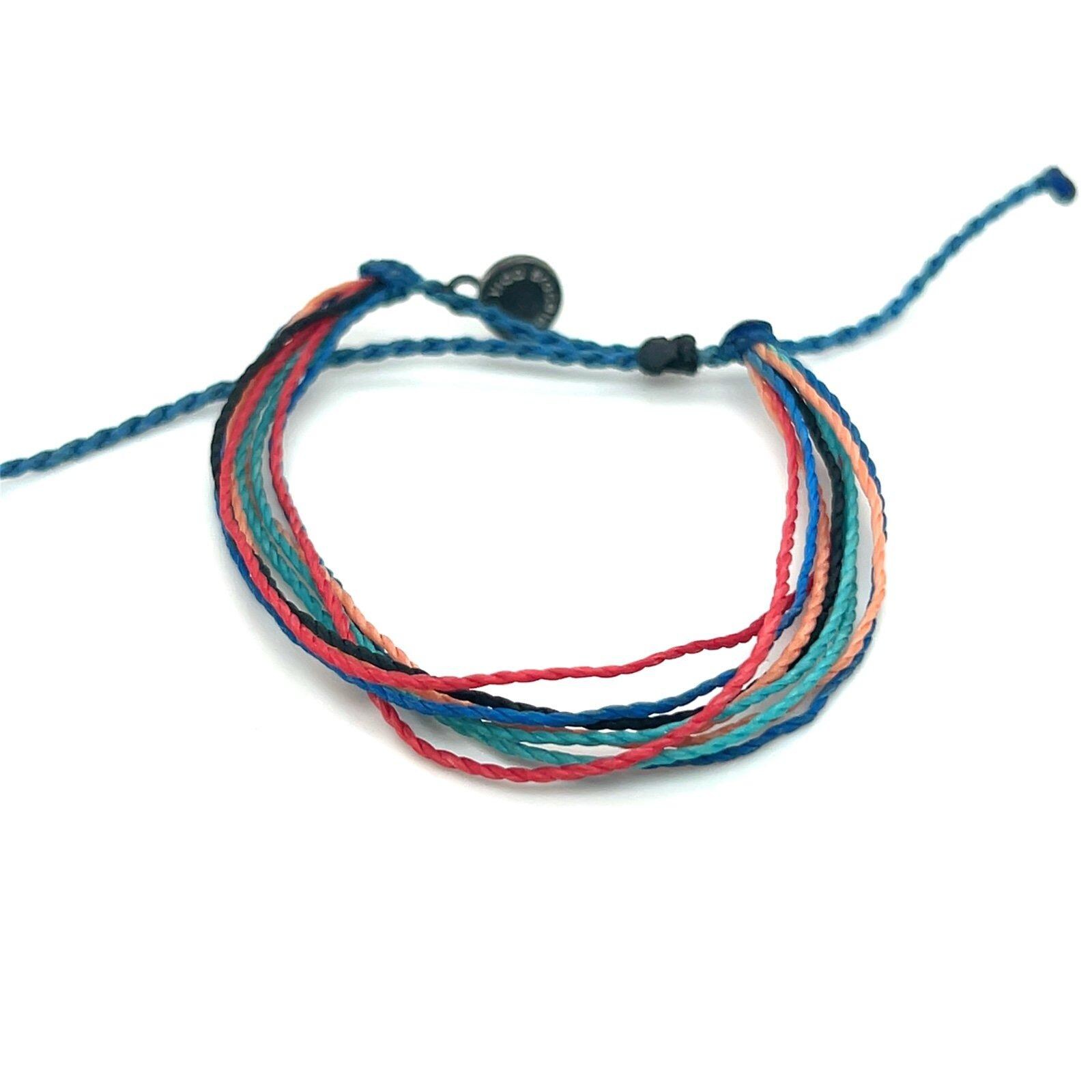Pura Vida Multicolor with Blue Adjuster Bracelet