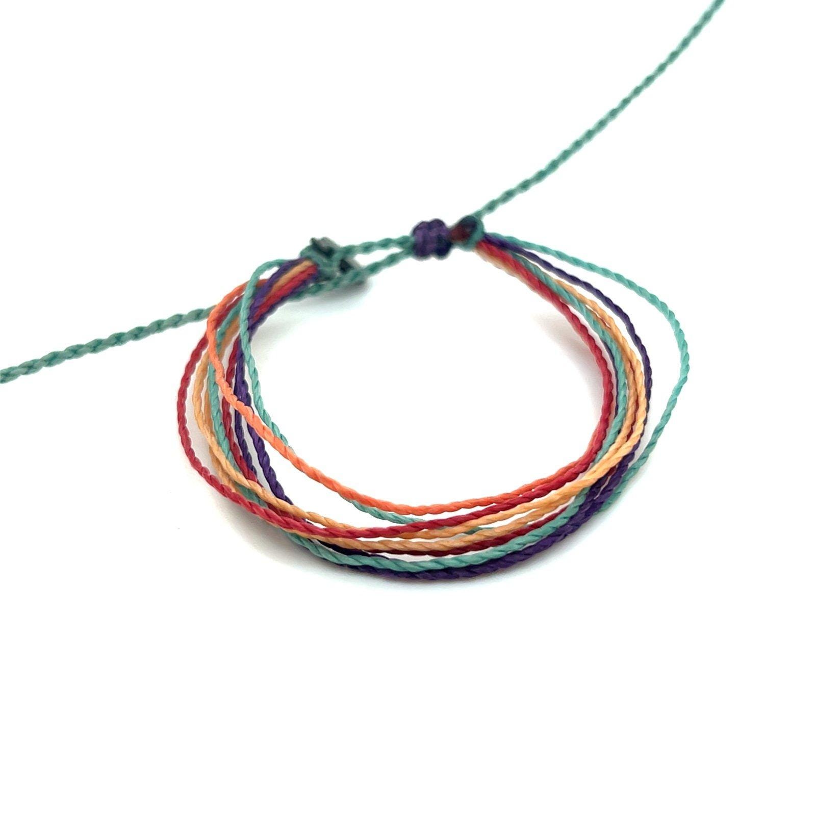 Pura Vida Multicolored Strands with Blue Adjuster Bracelet