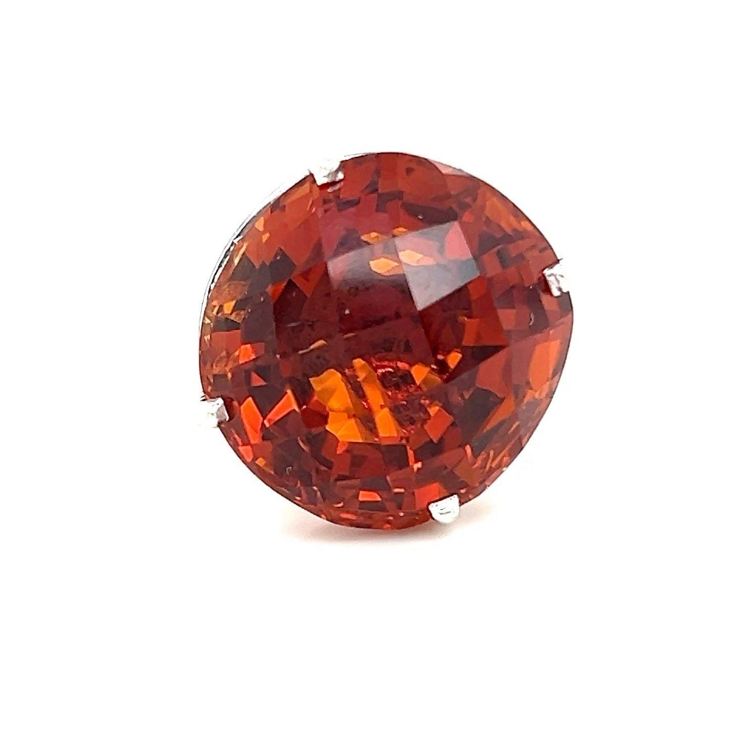 Huge 14K White Gold Citrine Ring