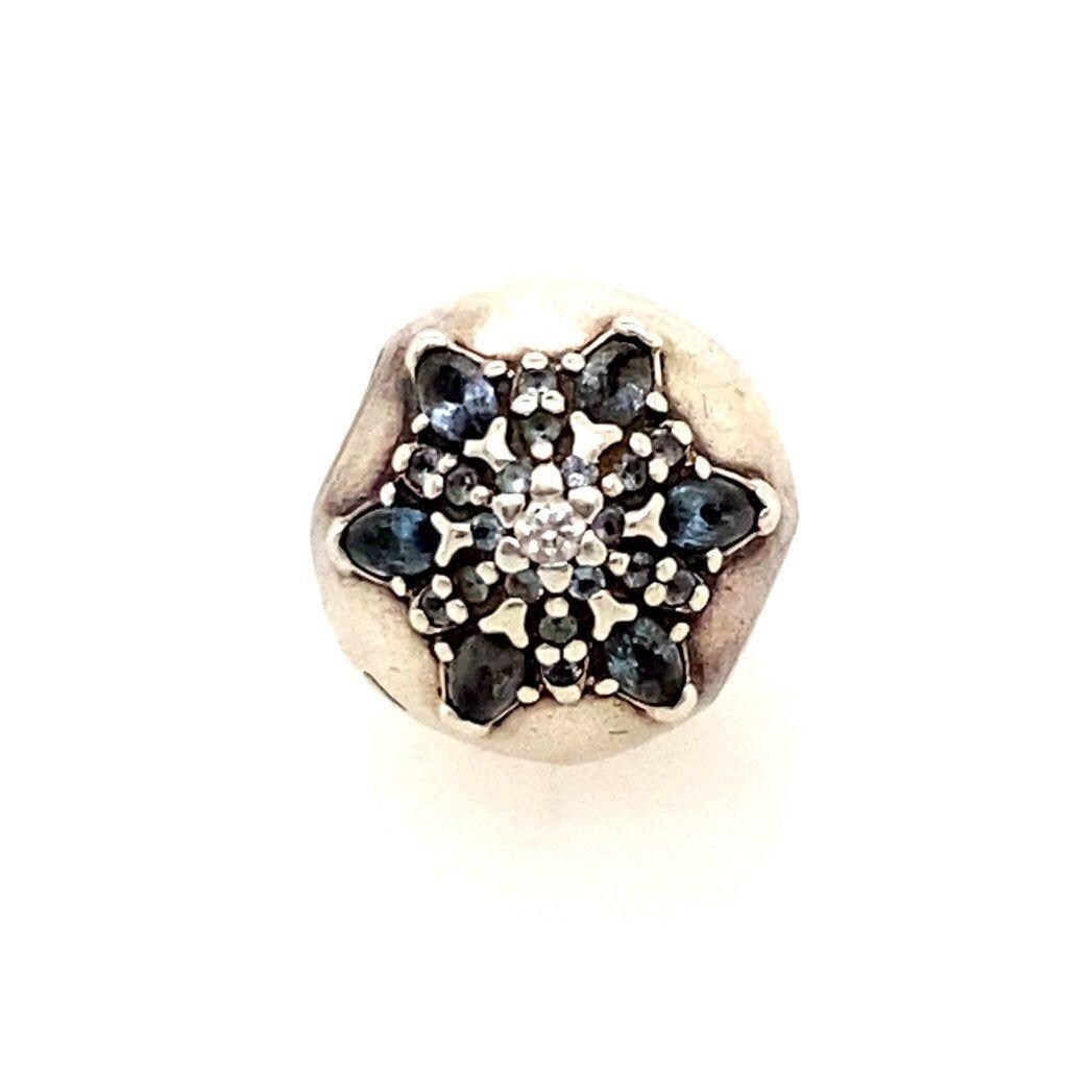 Pandora Blue/White CZ Star Clip