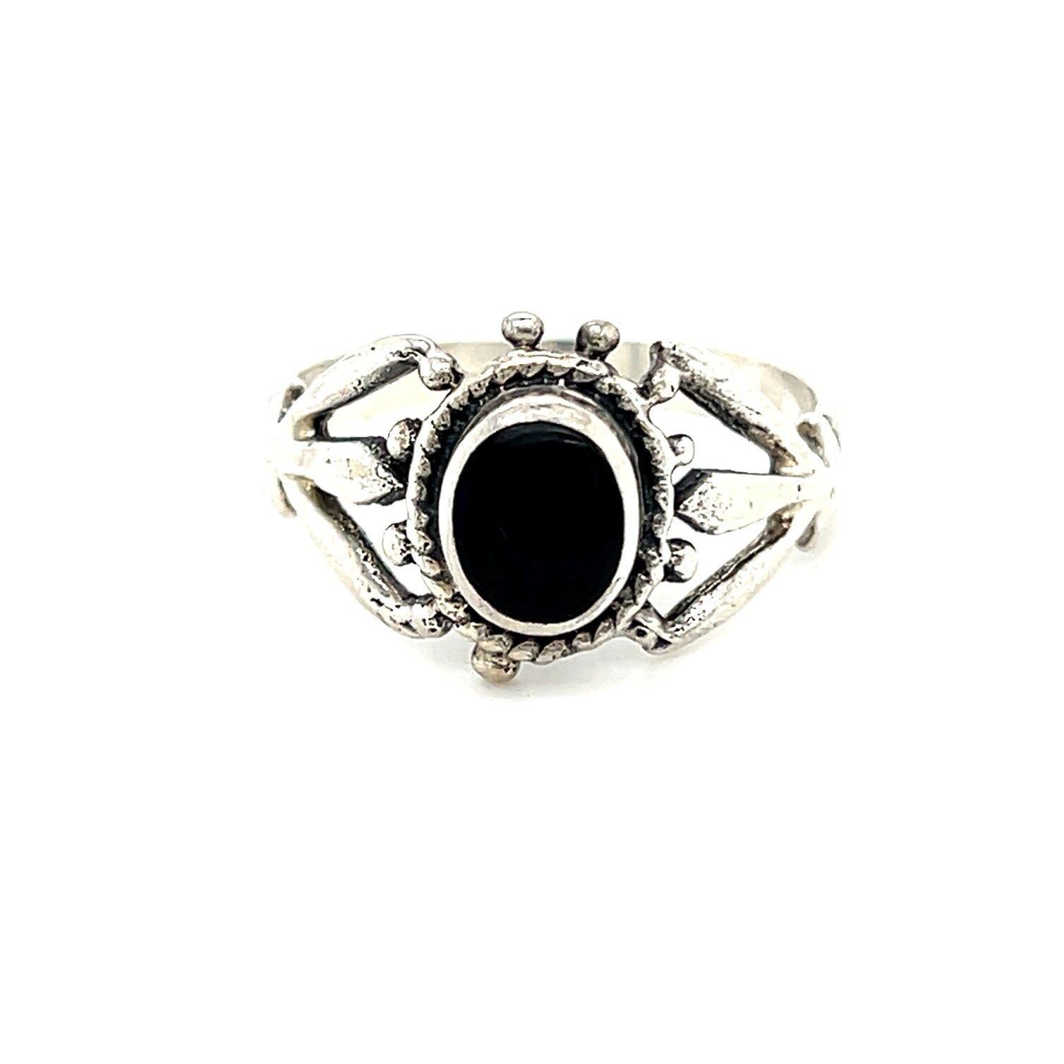 Silver 925 Black Onyx Eye Ring