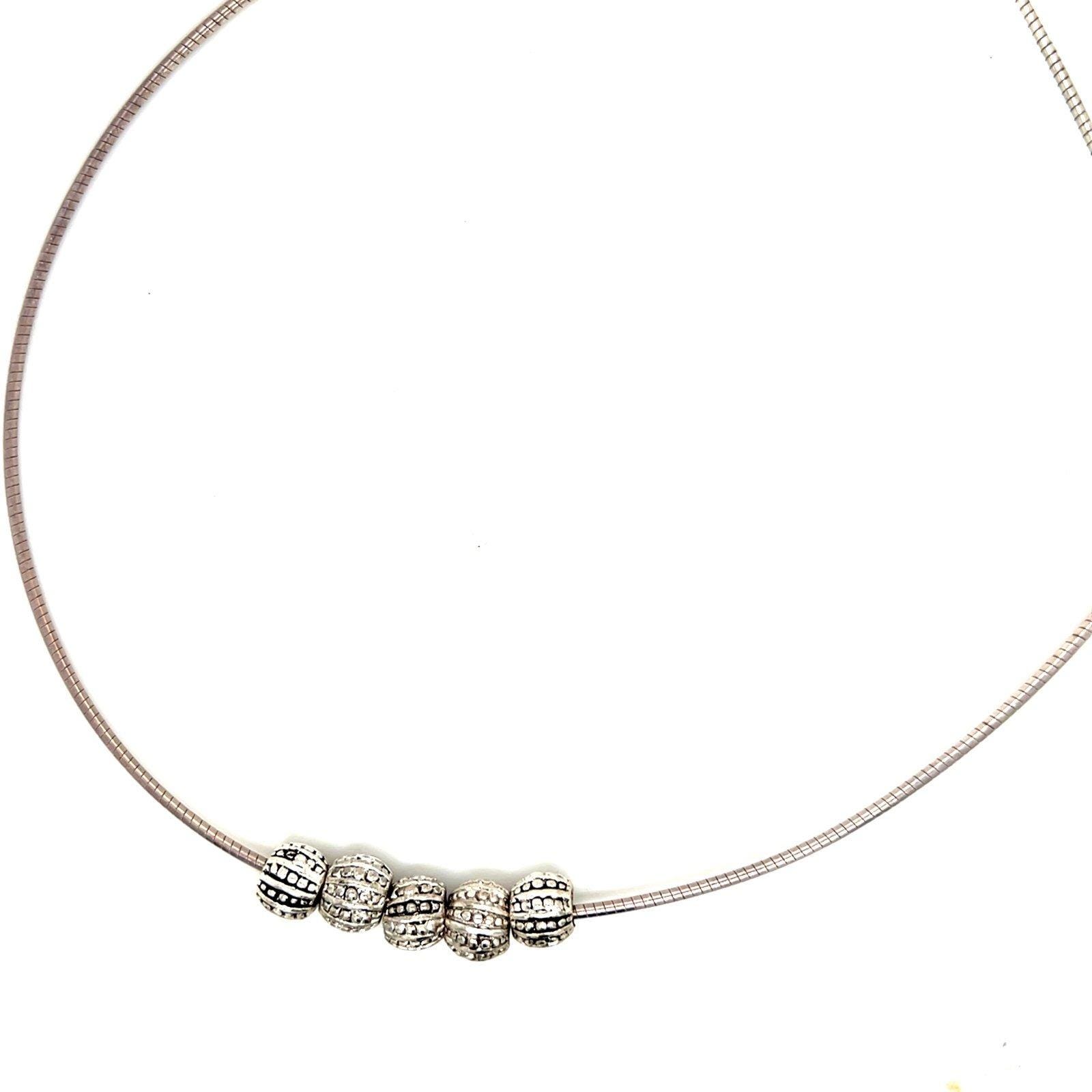 Silver 925 Omega Balls Necklace