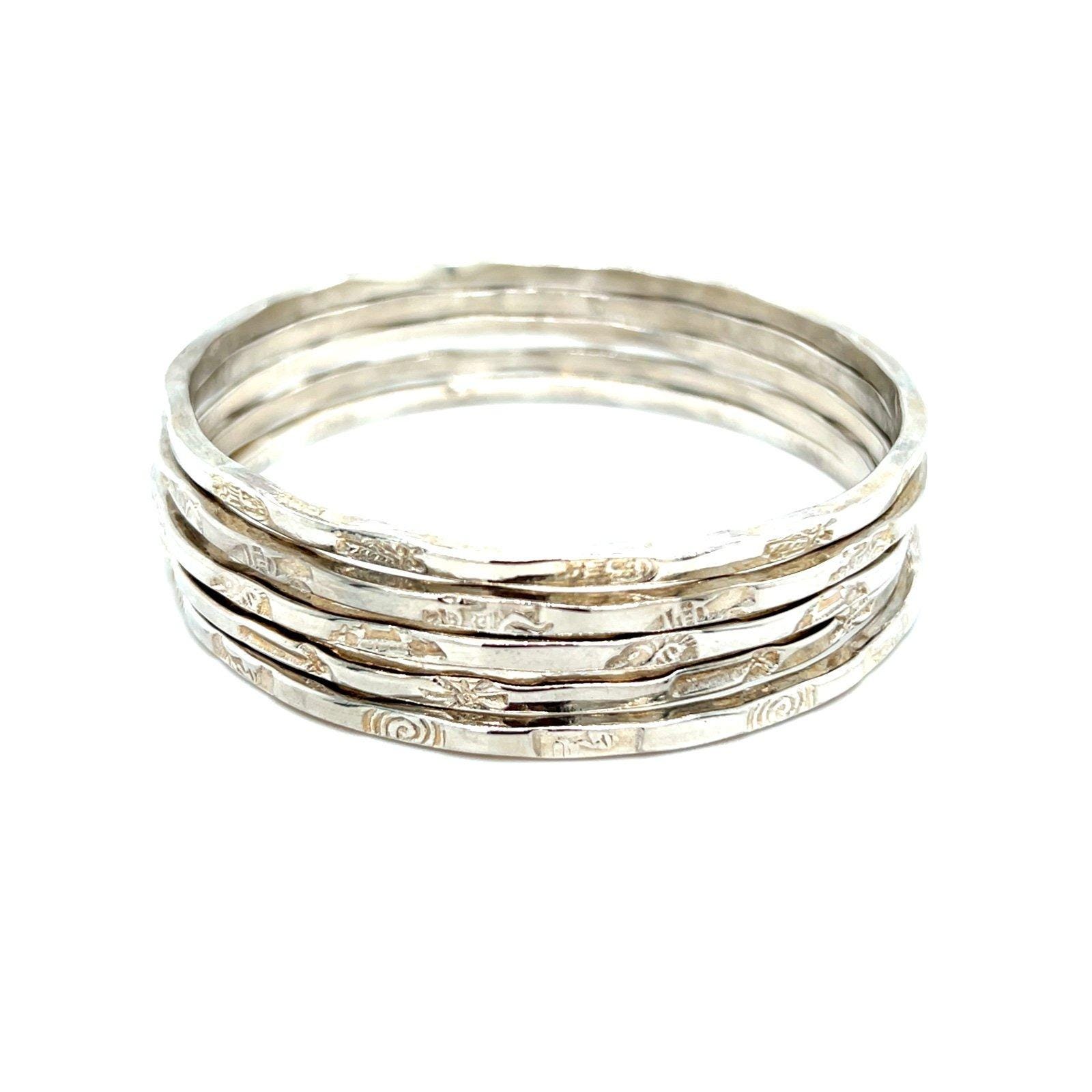 Silver 925 5-Stack Bangles
