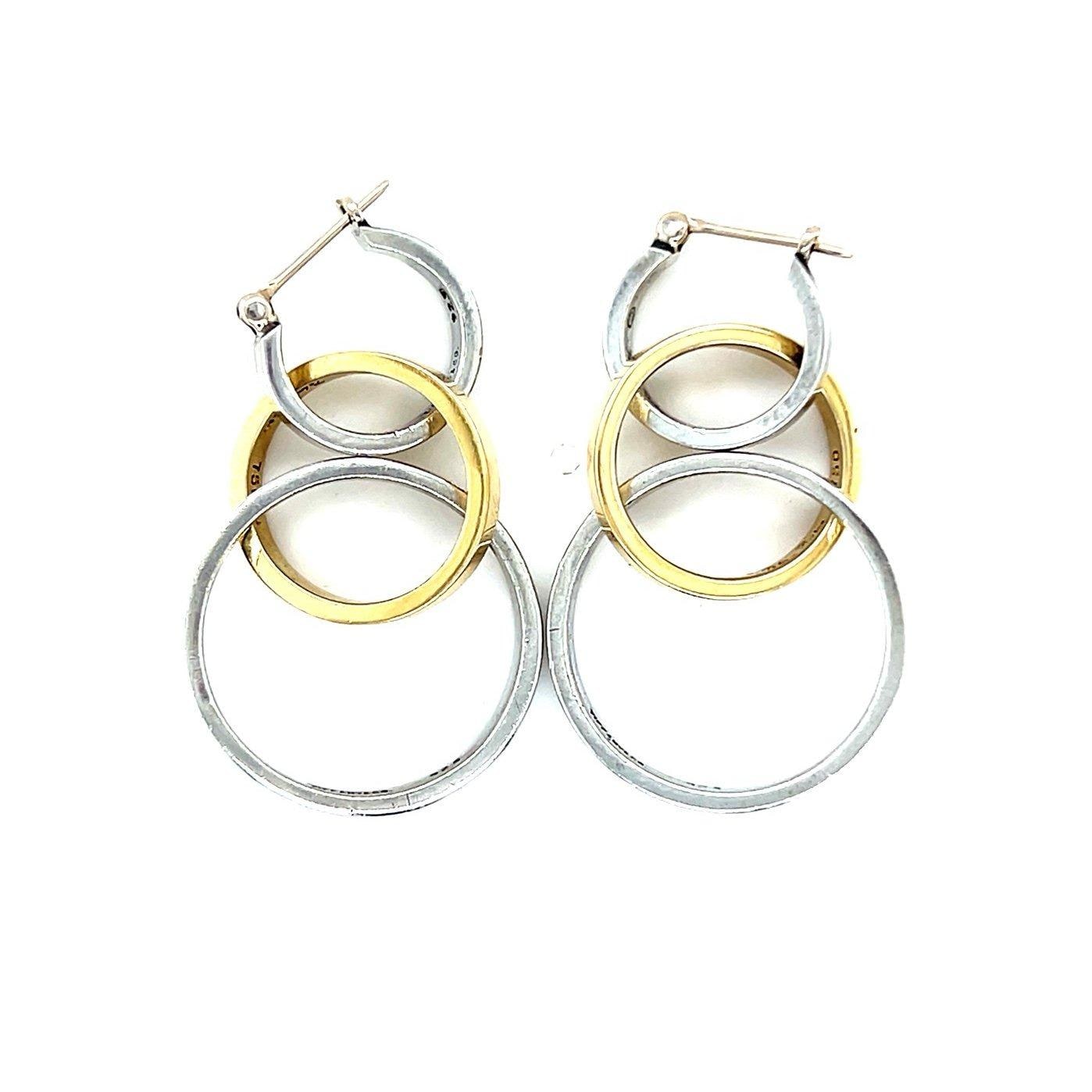 T&Co. 18K/925 Picasso Triple Hoop Earrings