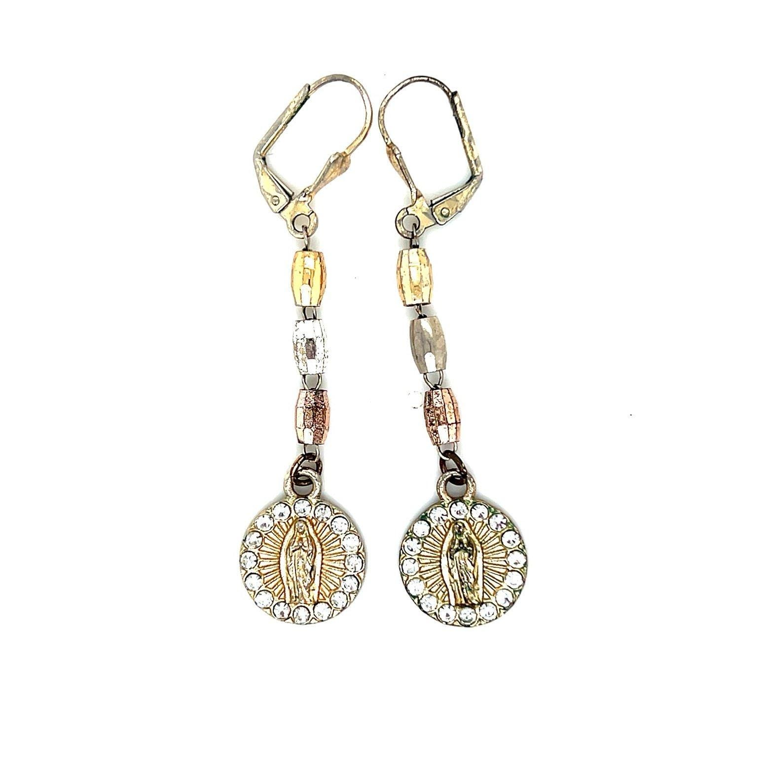 Virgin Mary Dangle Earrings