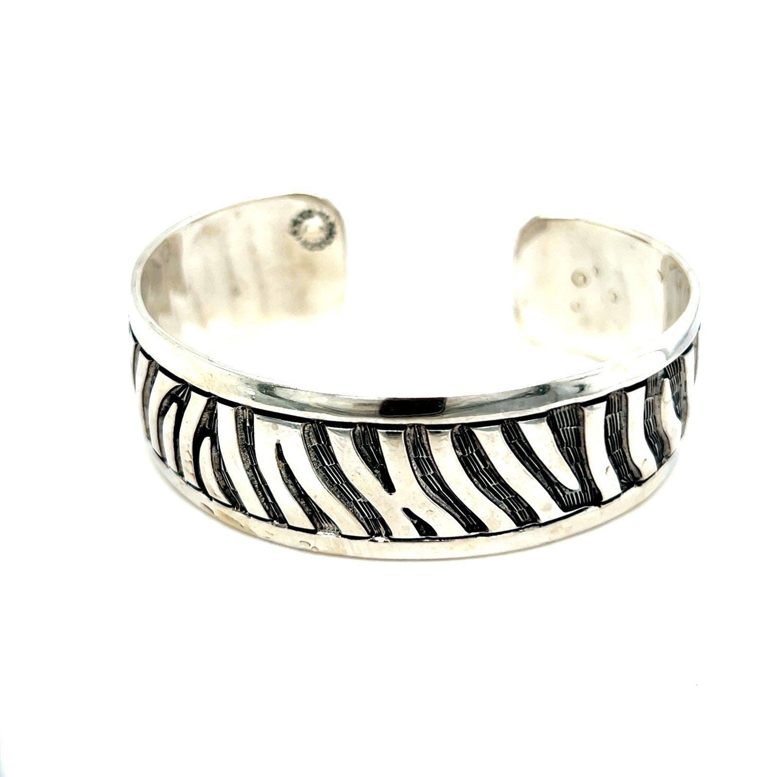 Sterling Silver 925 Mexico Animal Print Design Cuff