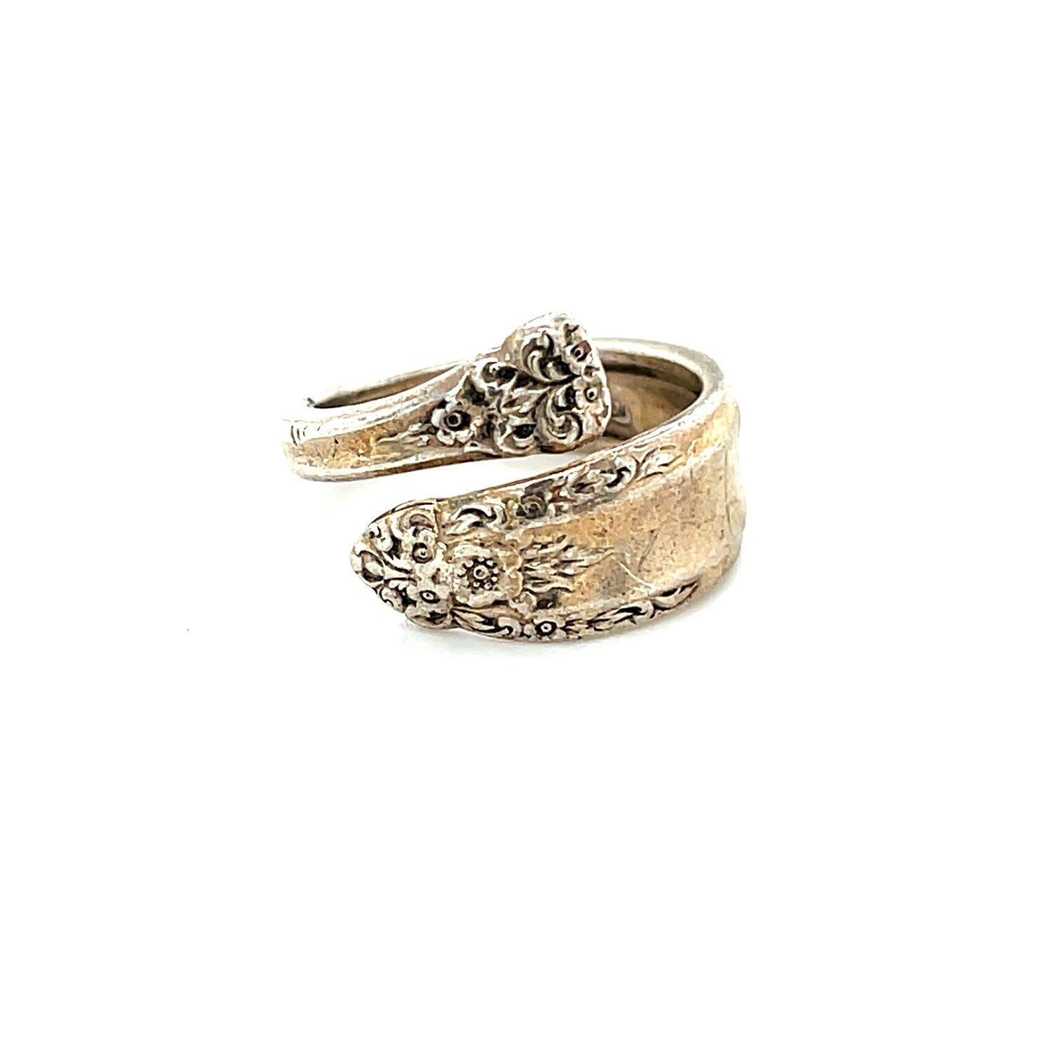 Sterling Flower Detail Spoon Ring