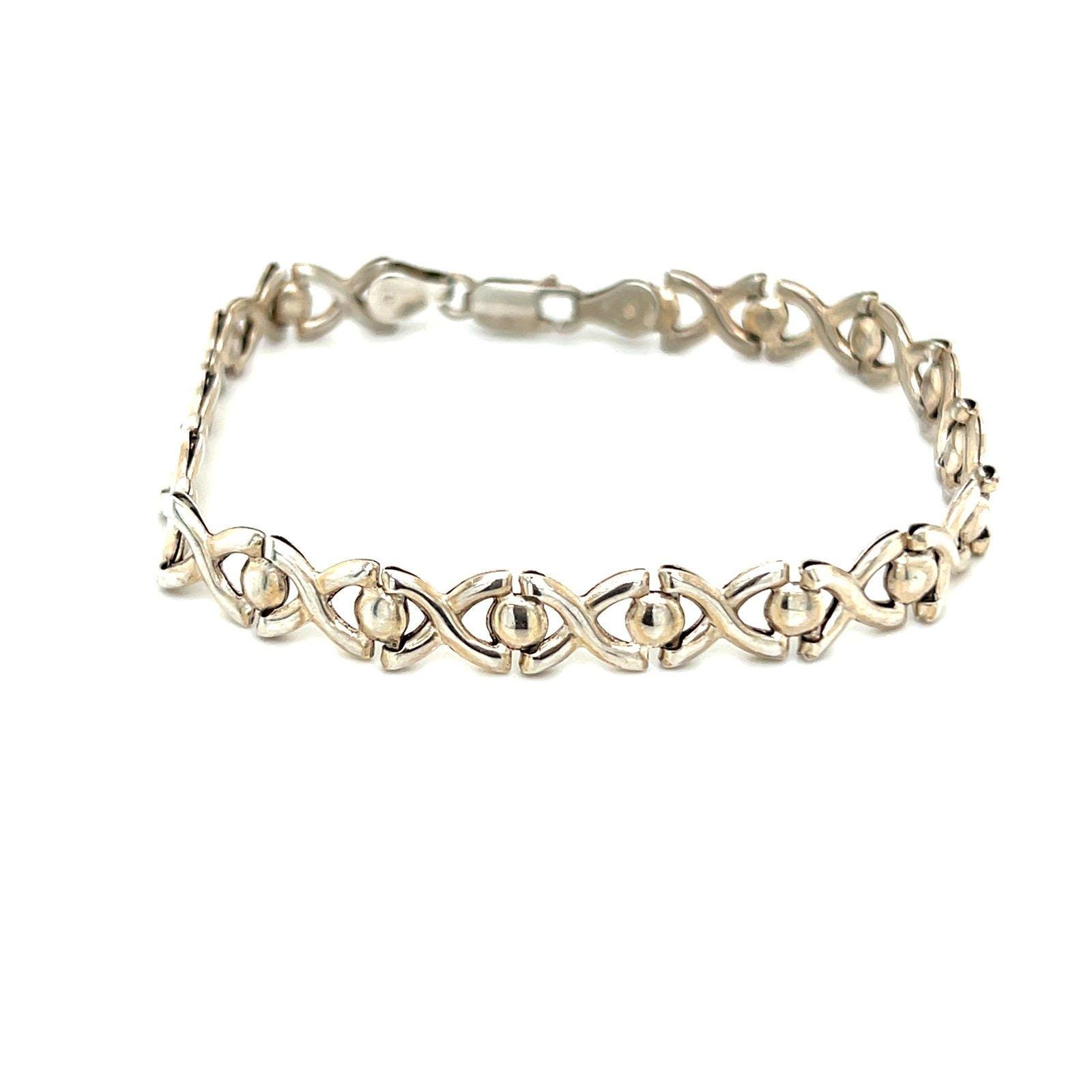Silver 925 XOXO Pattern Bracelet