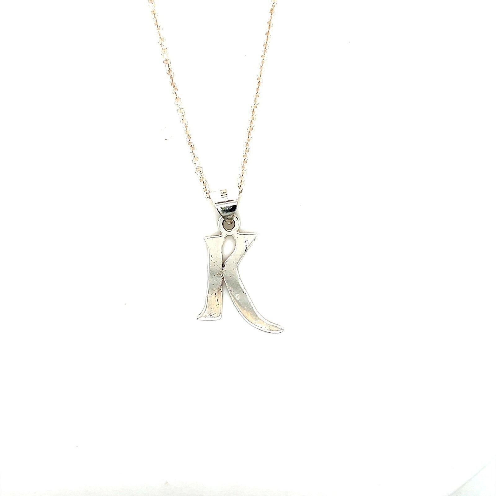 Silver 925 Letter K Pendant Necklace
