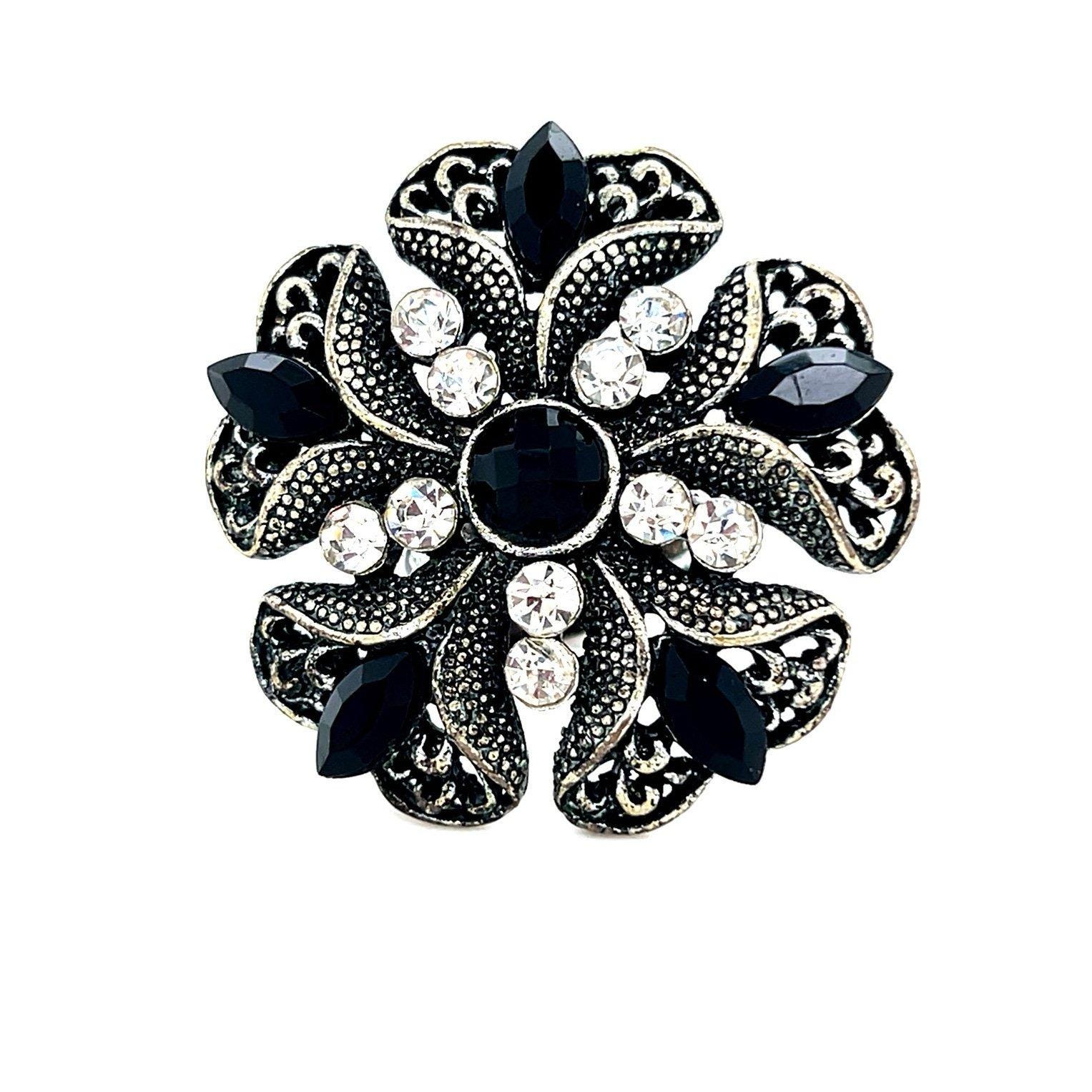 Black/White Rhinestones Ring