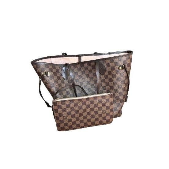 Louis Vuitton Black Neverfull NM Damier MM Canvas Tote Bag Set