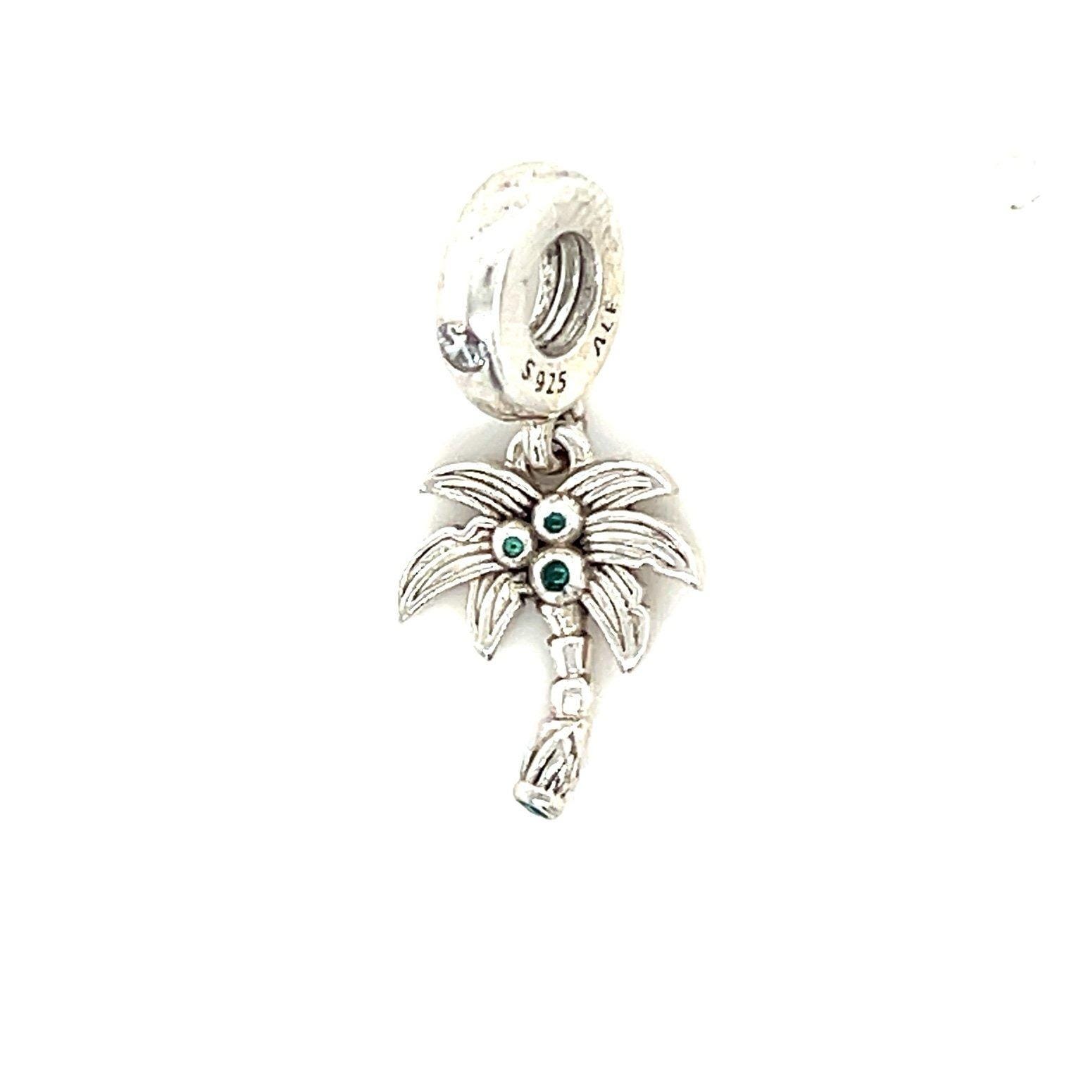Pandora Green Cz Palm Dangle Charm