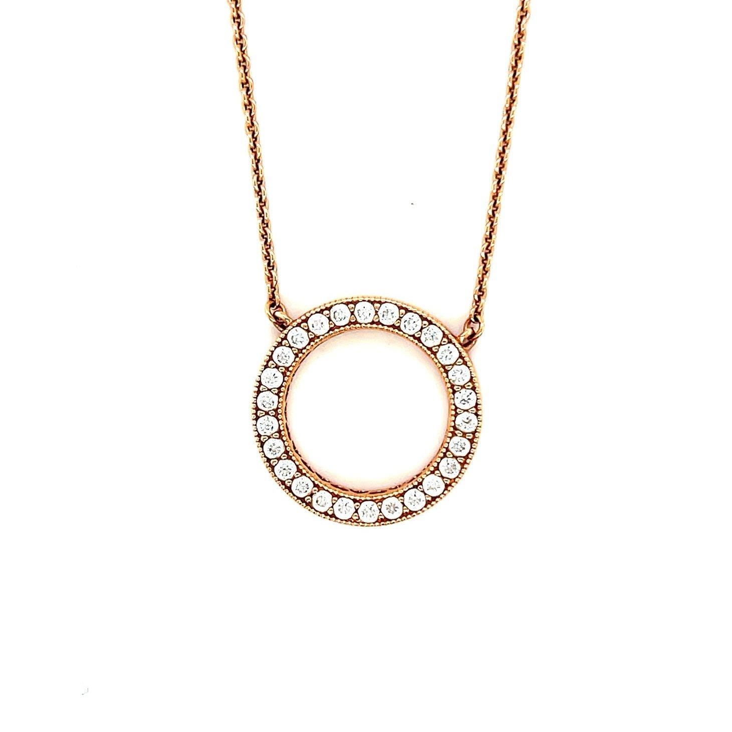 Pandora Rose Gold Circle Of Sparkle Cz Necklace