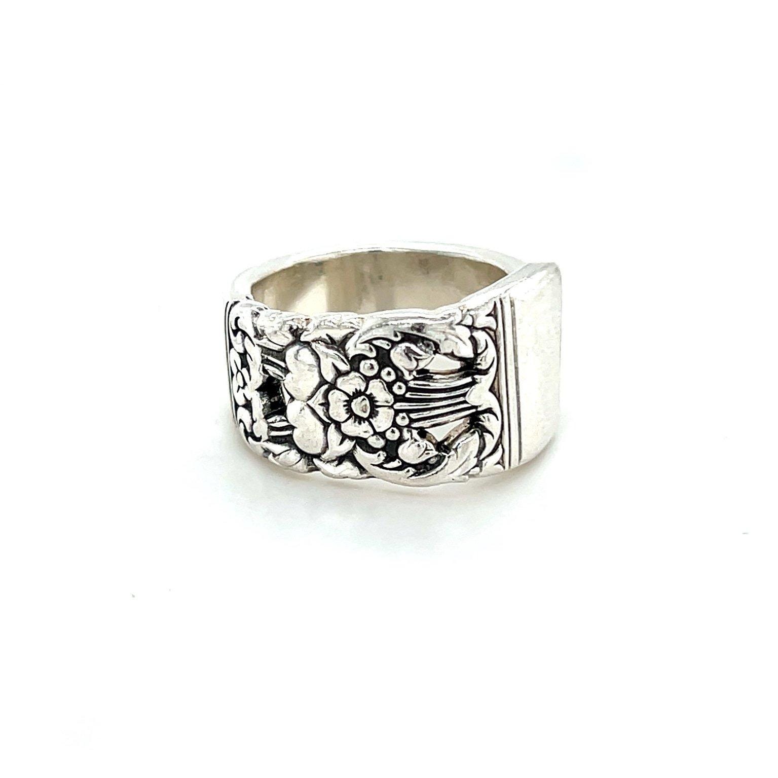 Lovely Heart & Flower Spoon Ring