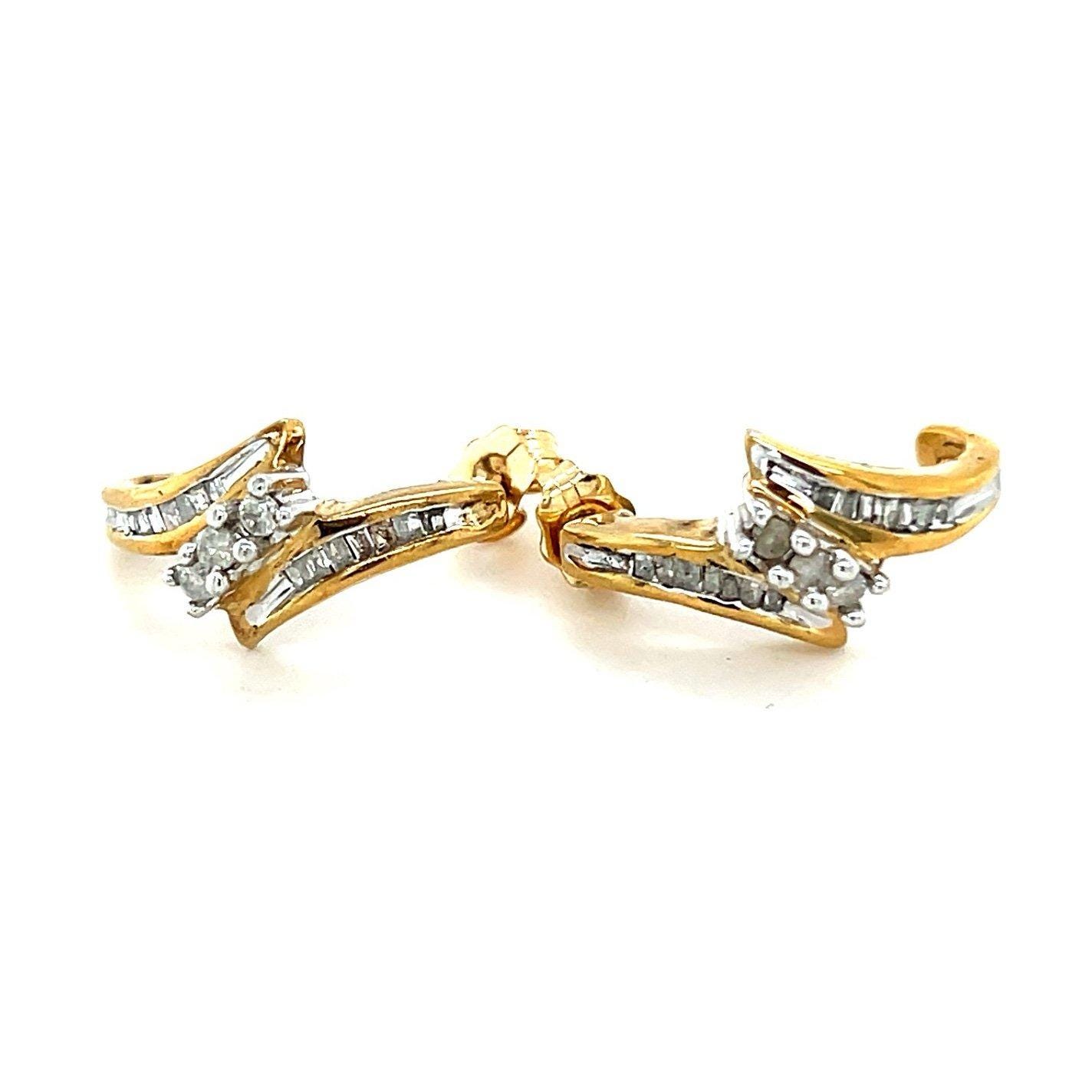 925 Gold Vermeil Diamond Earrings