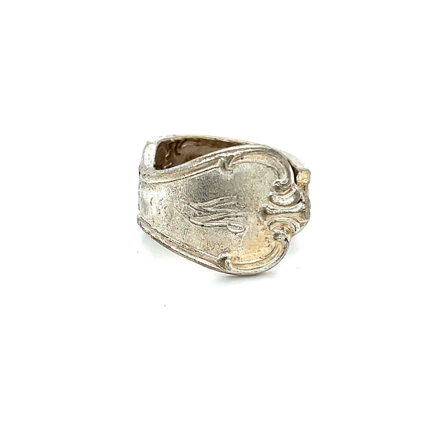 Silver Tone M Spoon Ring