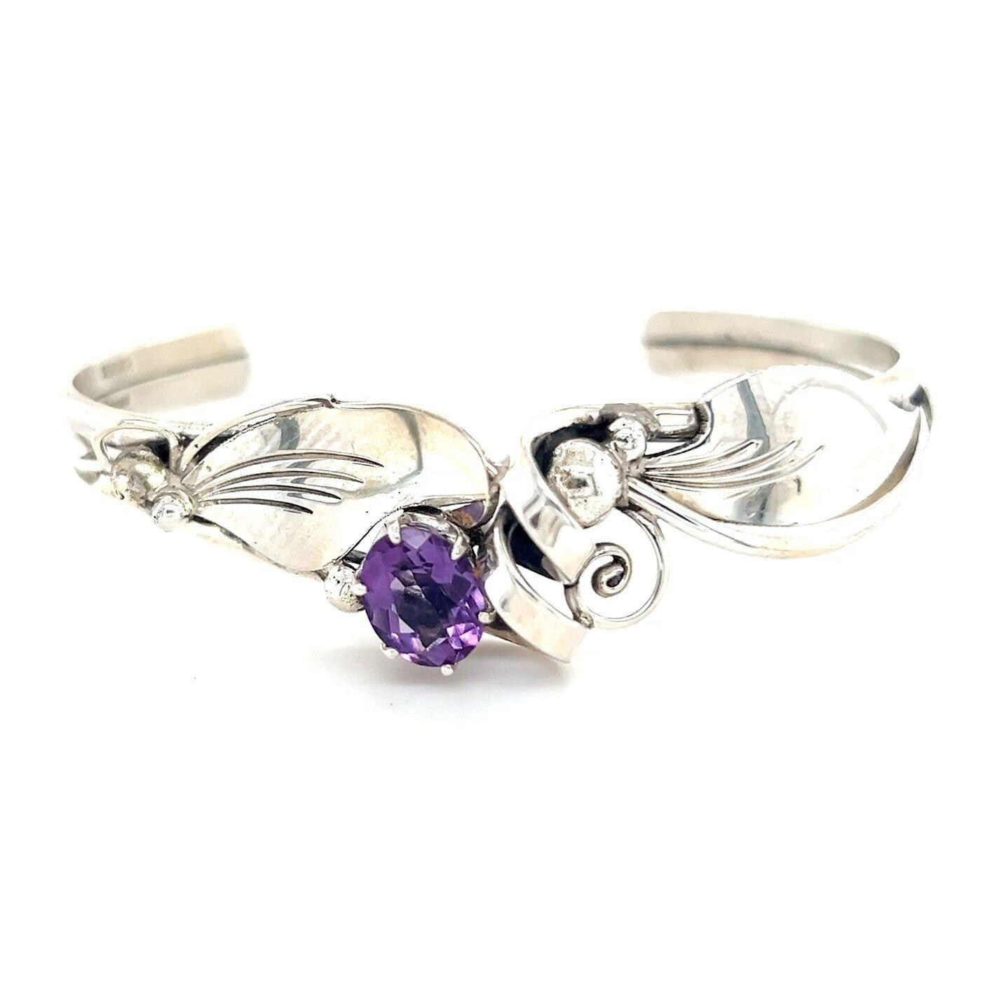 Sterling El Piaso Amethyst Cuff