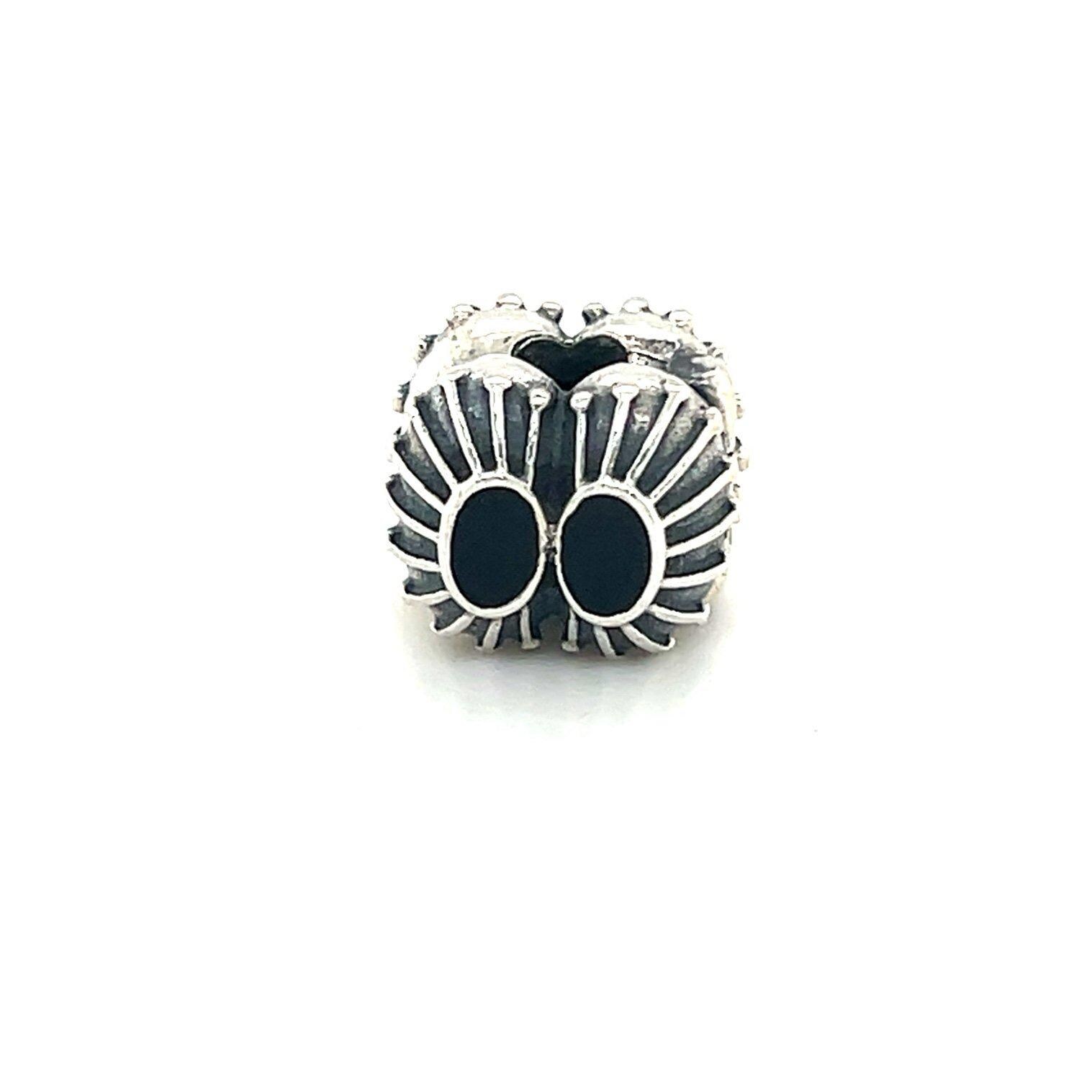 Pandora Black Enamel Two Of A Kind Clip Charm