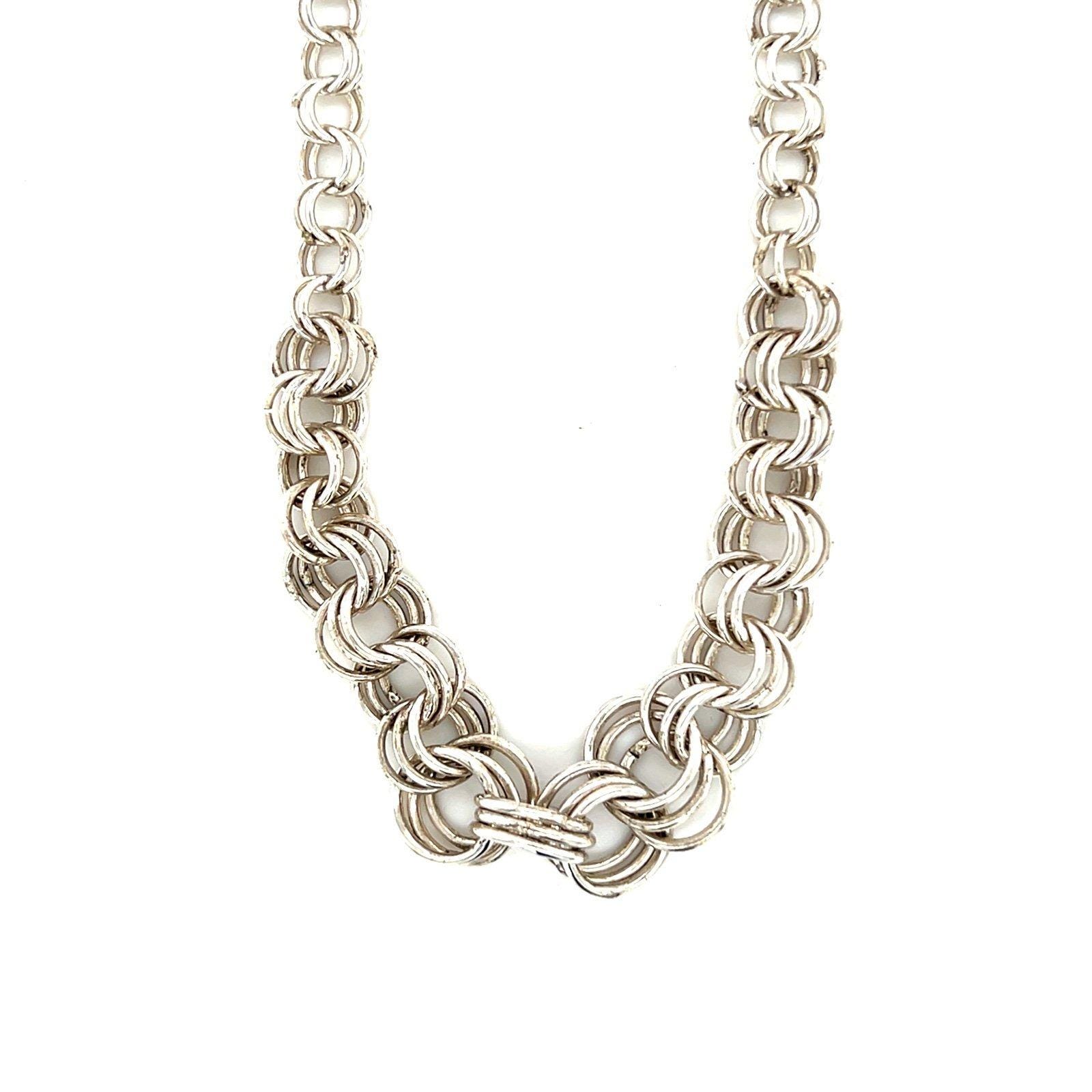 925 Silver Circle Link Necklace