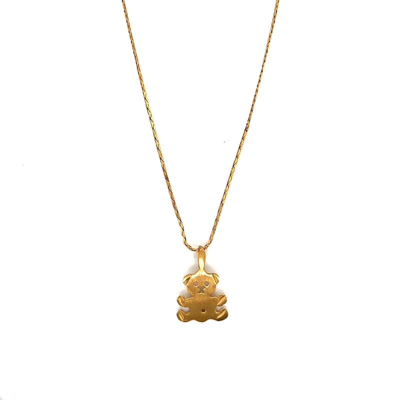 14K Gold Bear Necklace