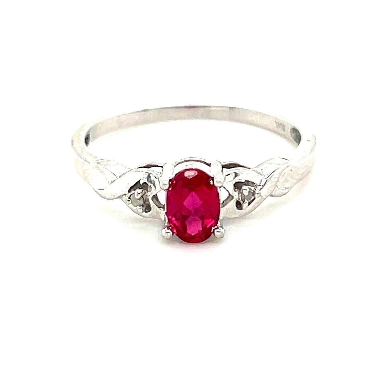 10K White Gold Ruby Ring