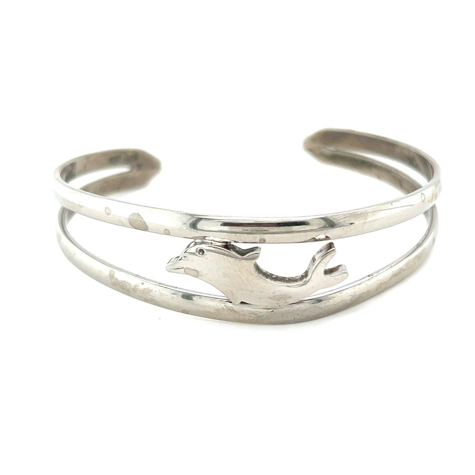 925 Mexico Dolphin Cuff Bracelet