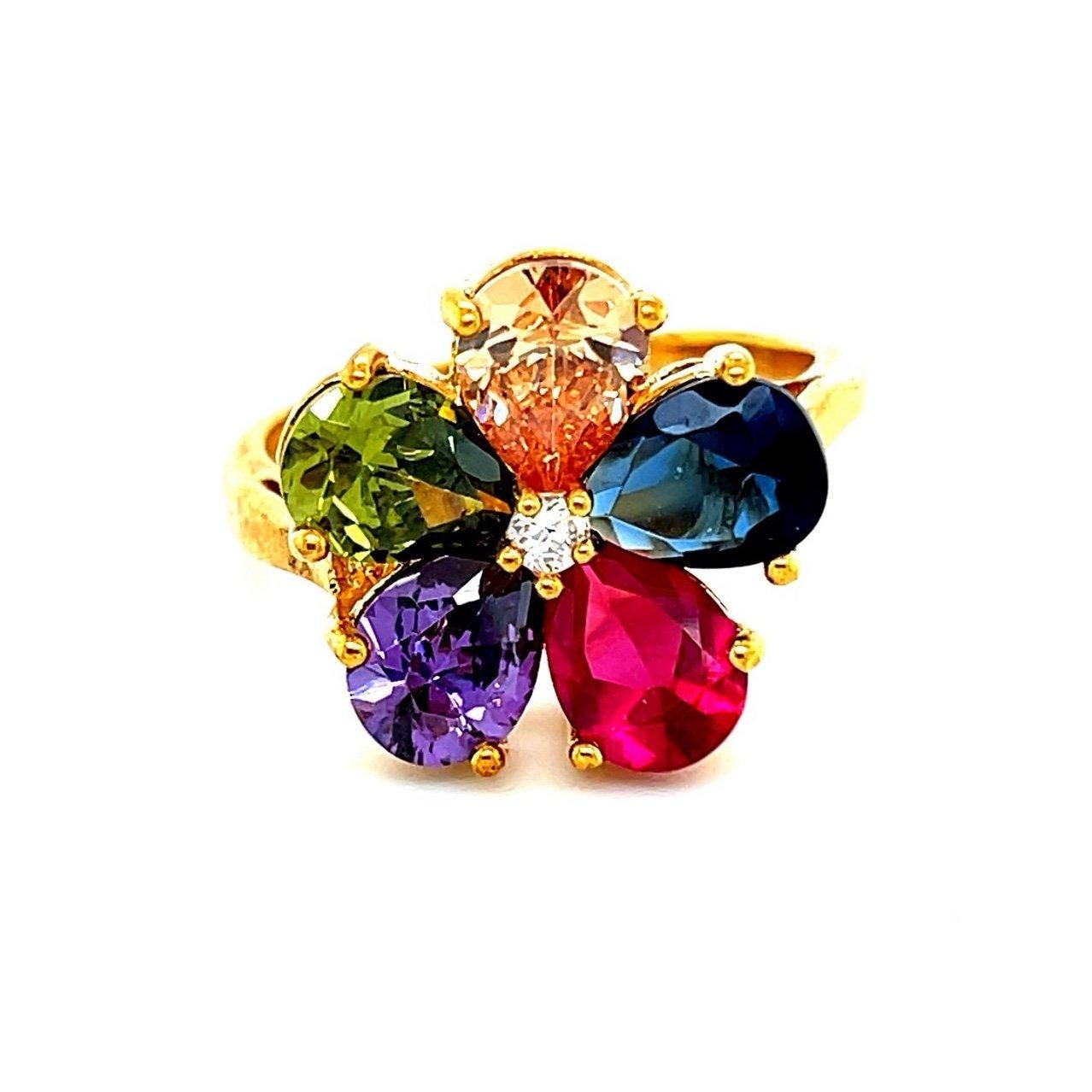 Multicolor Flower Ring