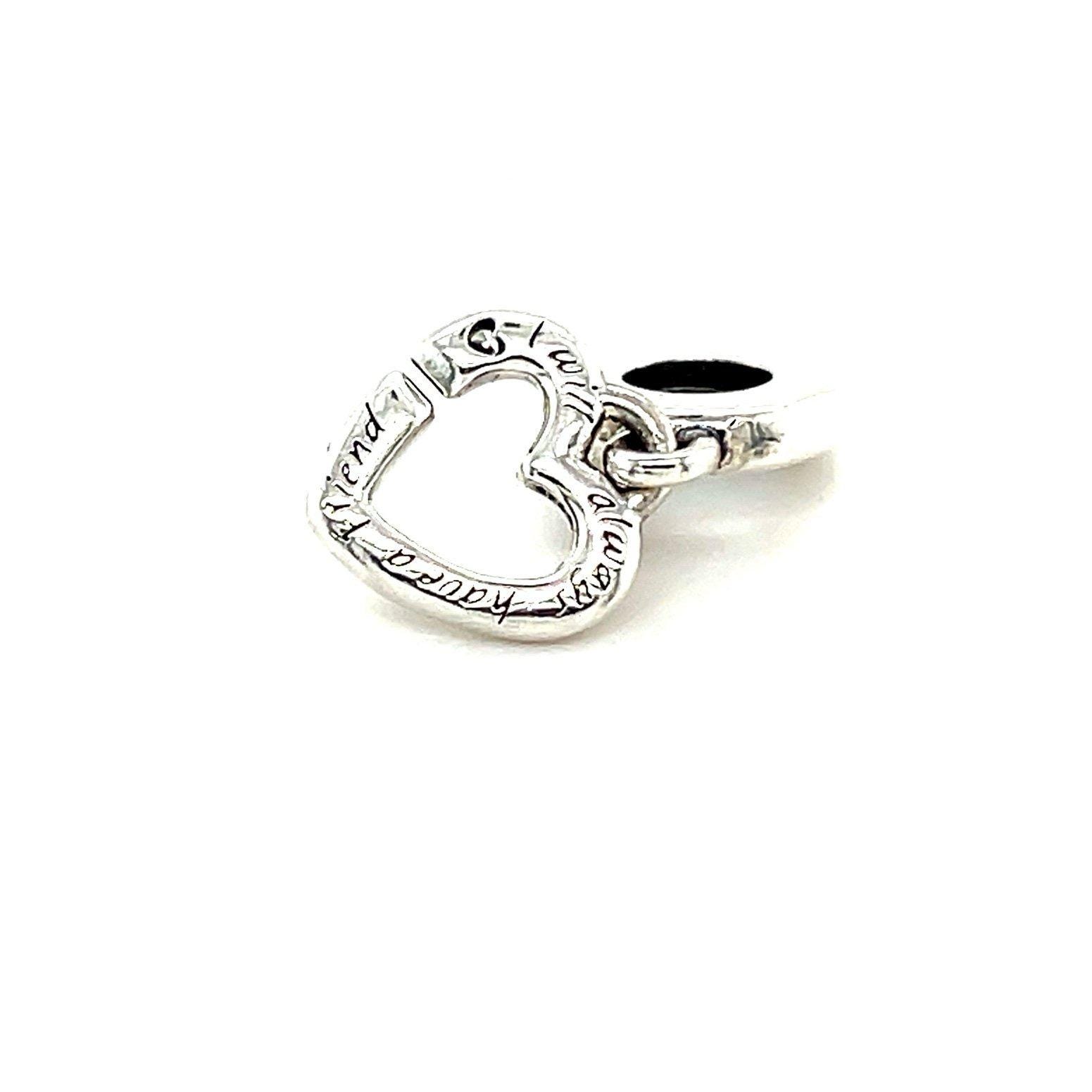Silver tone I Will Always Have A Friend Heart Charm
