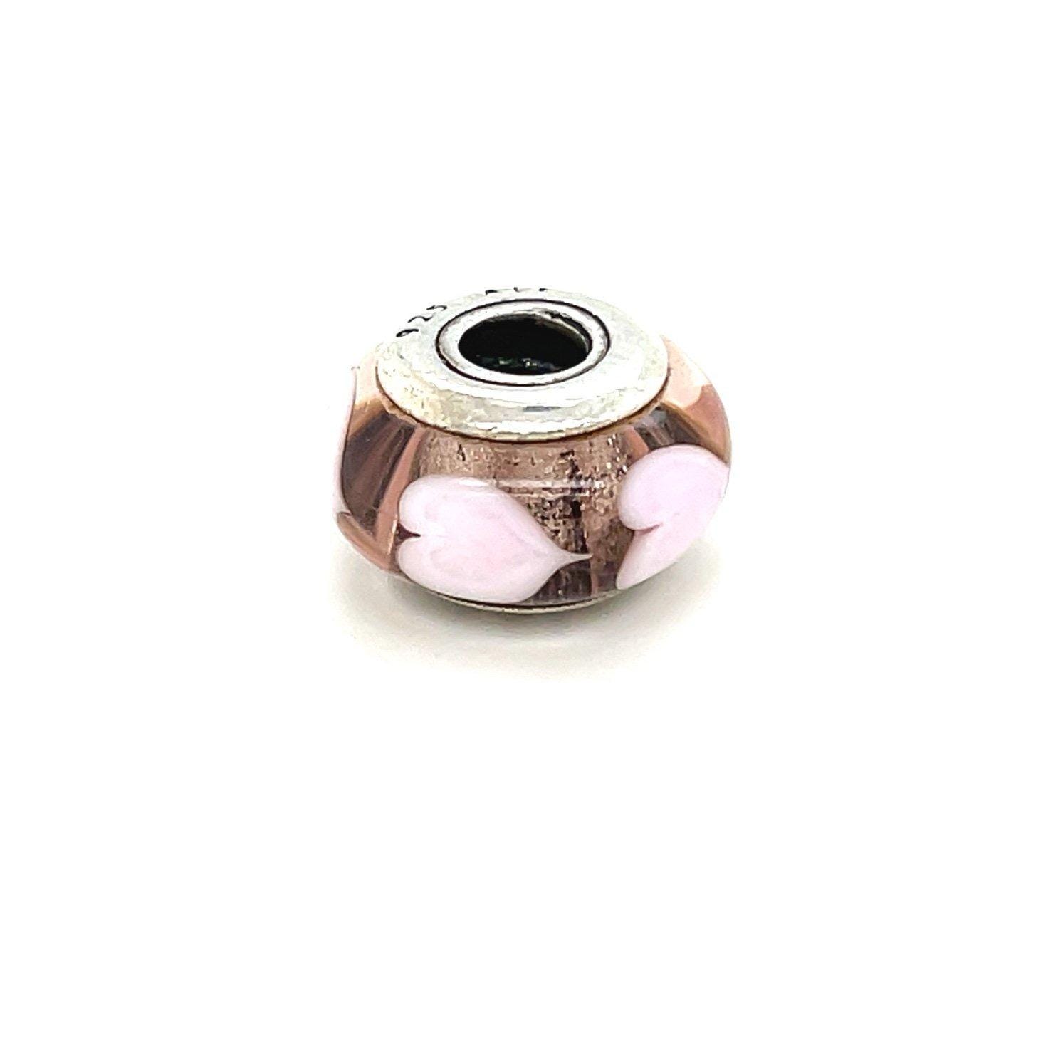 Pandora Pink Glass Murano Heart Charm