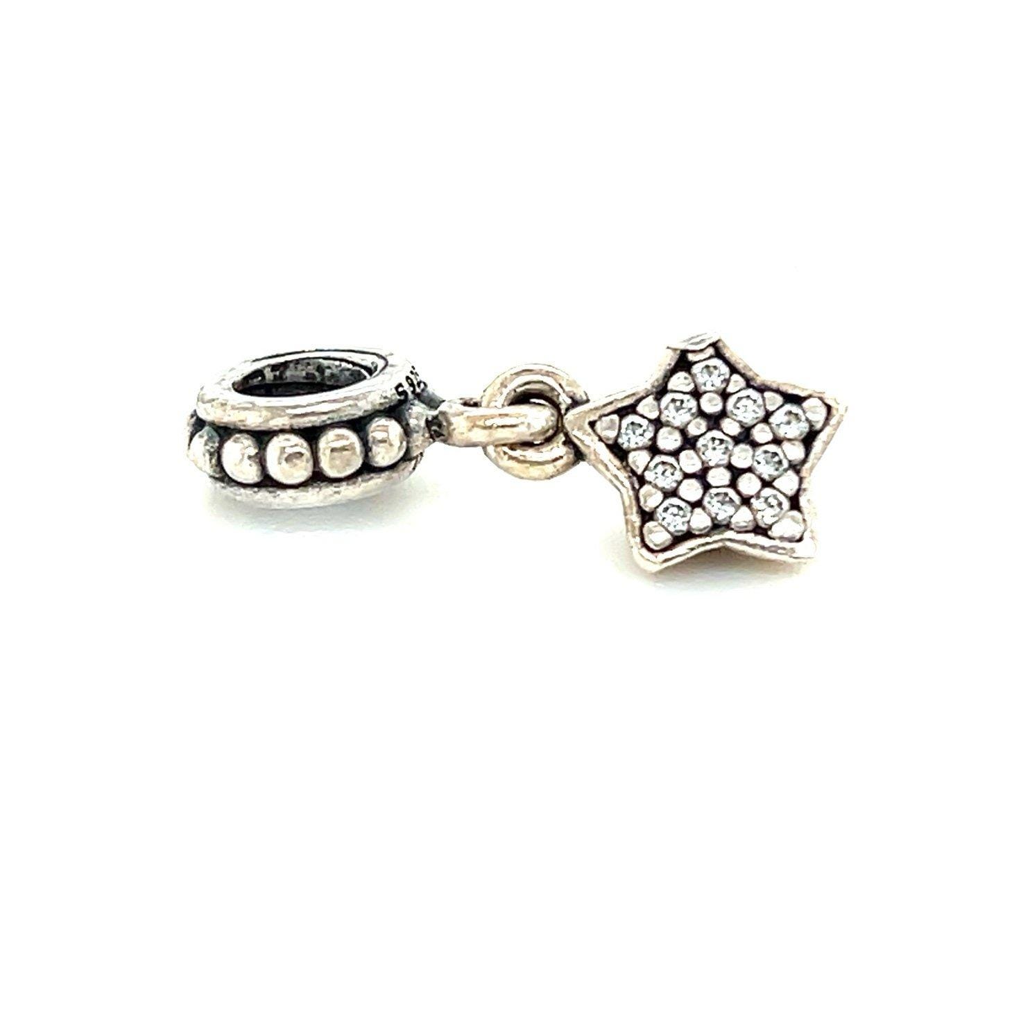 Pandora Pave White Cz Star Dangle Charm