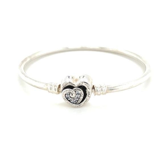 Pandora Forever & Ever Cz Heart Clasp Bangle