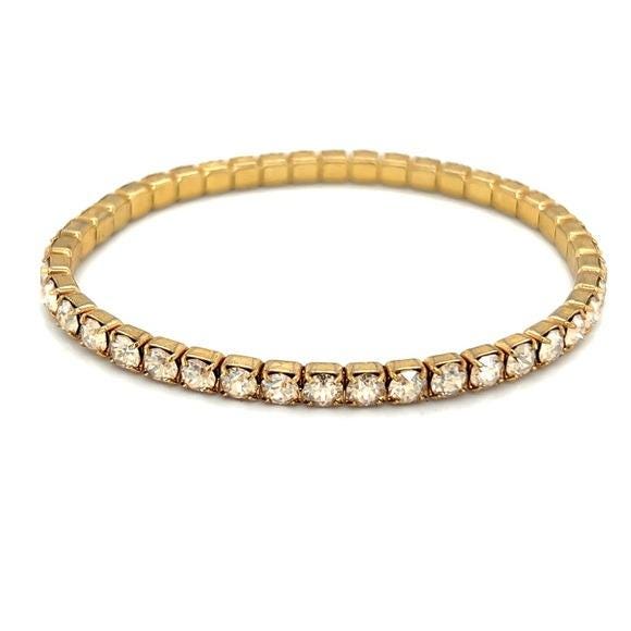 Elegant Gold Eternity Rhinestones Bracelet
