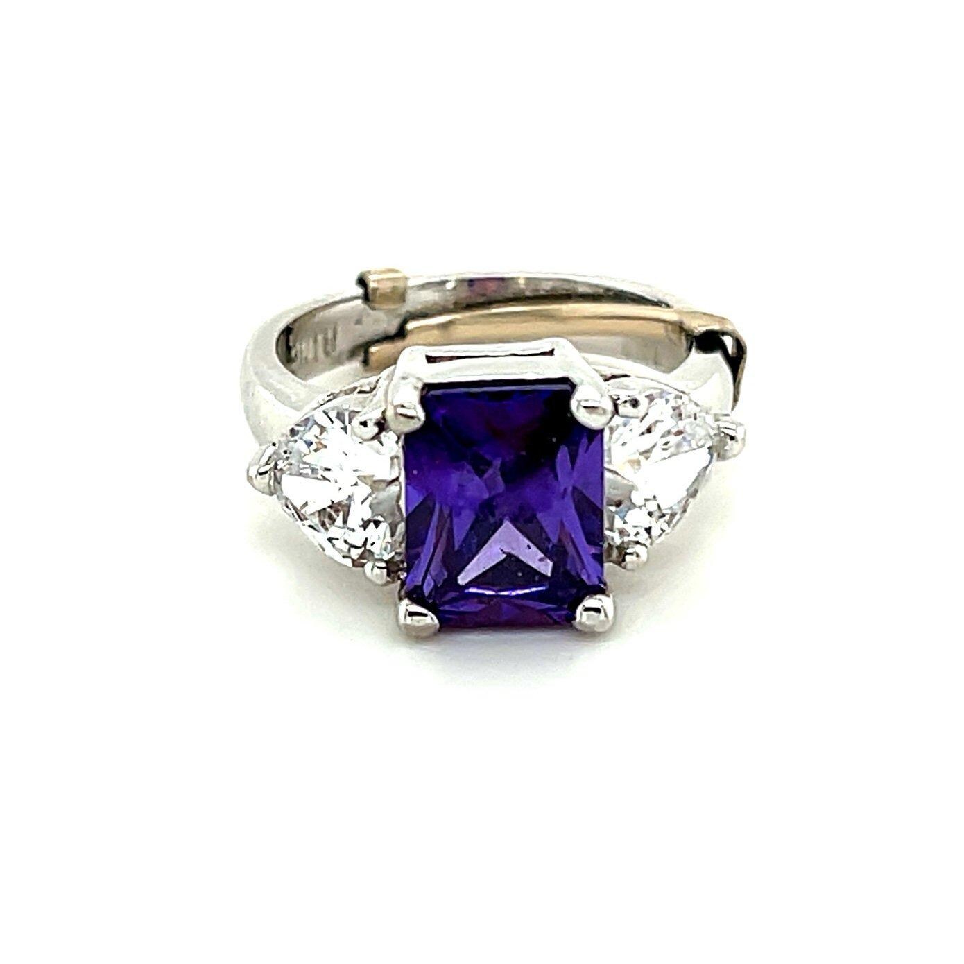 Purple/White Cz Ring