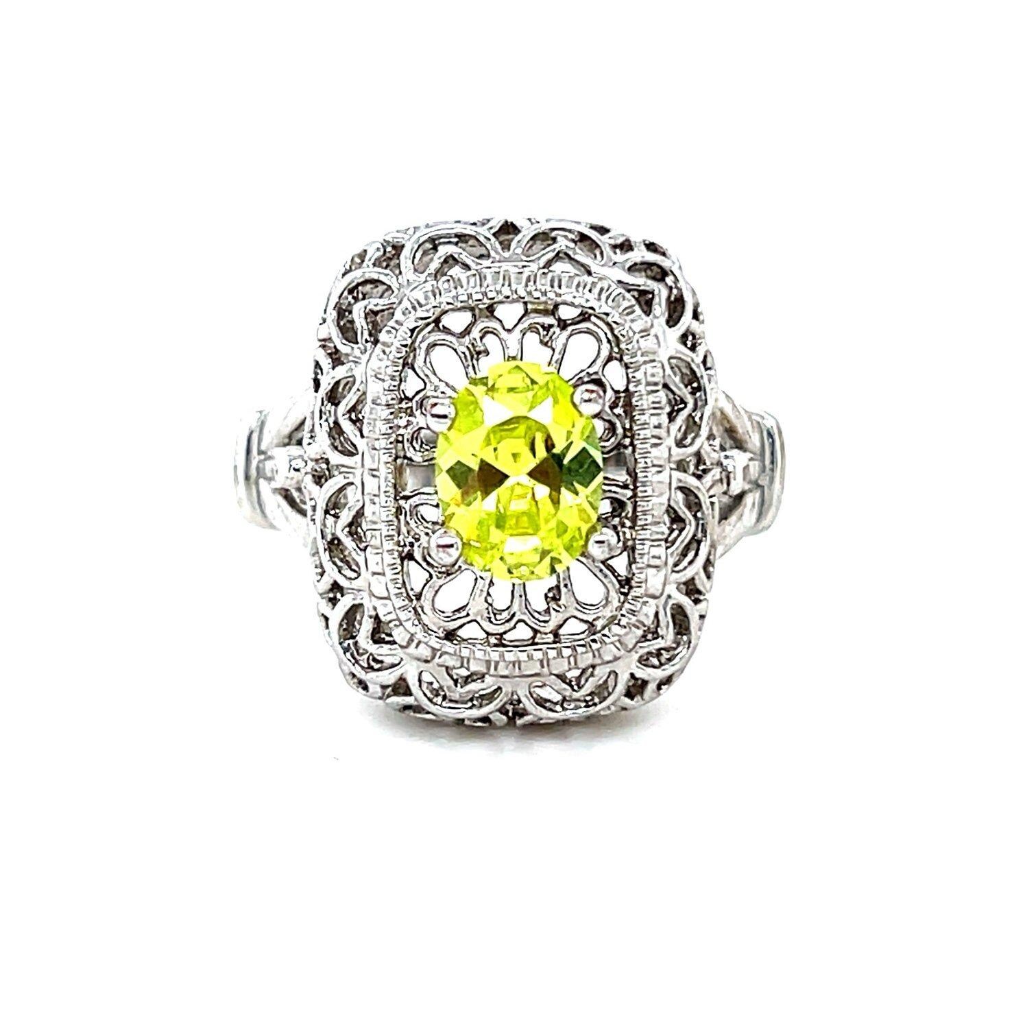 Yellow Green Stone Ring