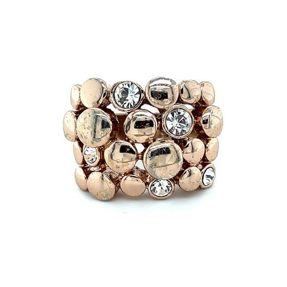 Elegant Rose Gold and Silver Statement Ring