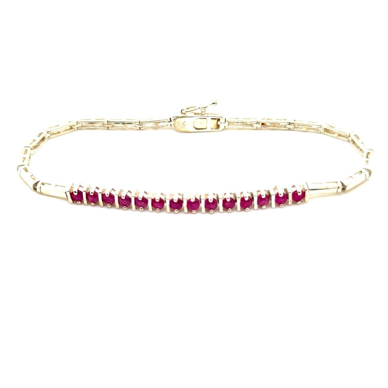 925 Silver Rubies Bracelet