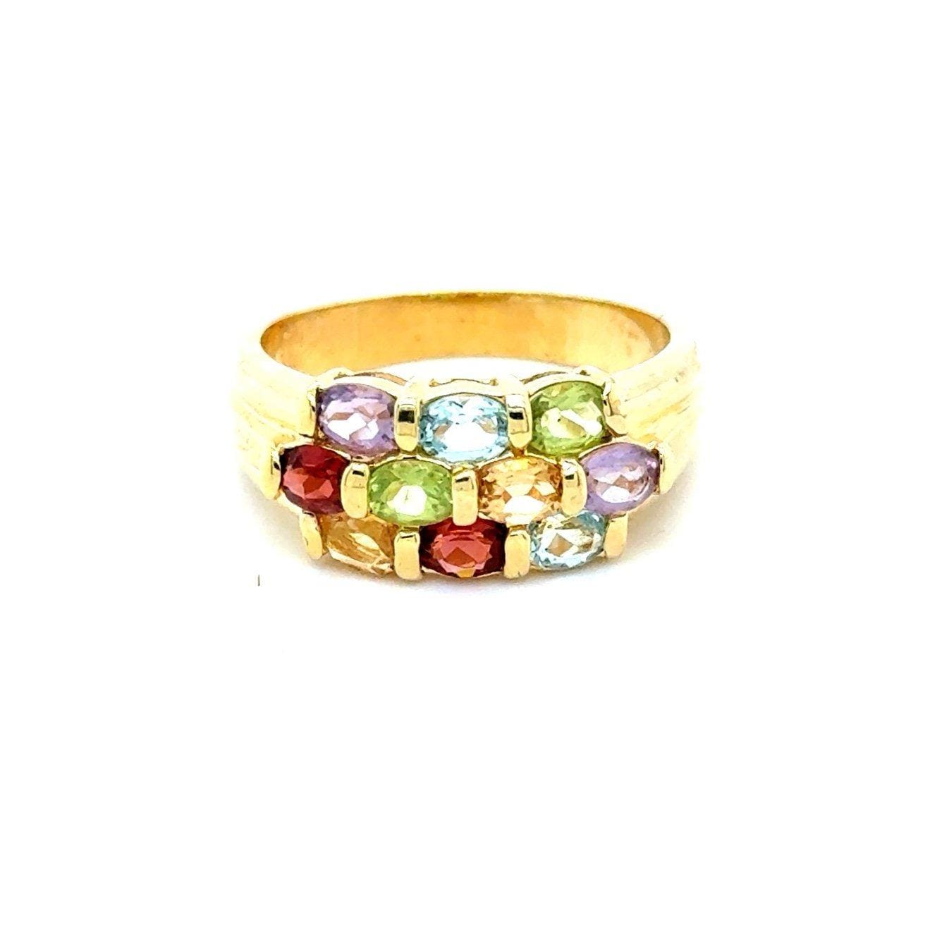Gold Colored Multi-Stones Ring