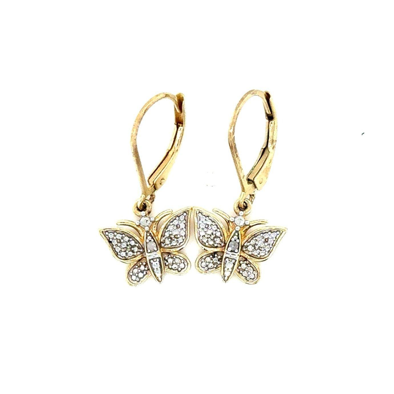 925 Gold Vermeil Butterfly Earrings